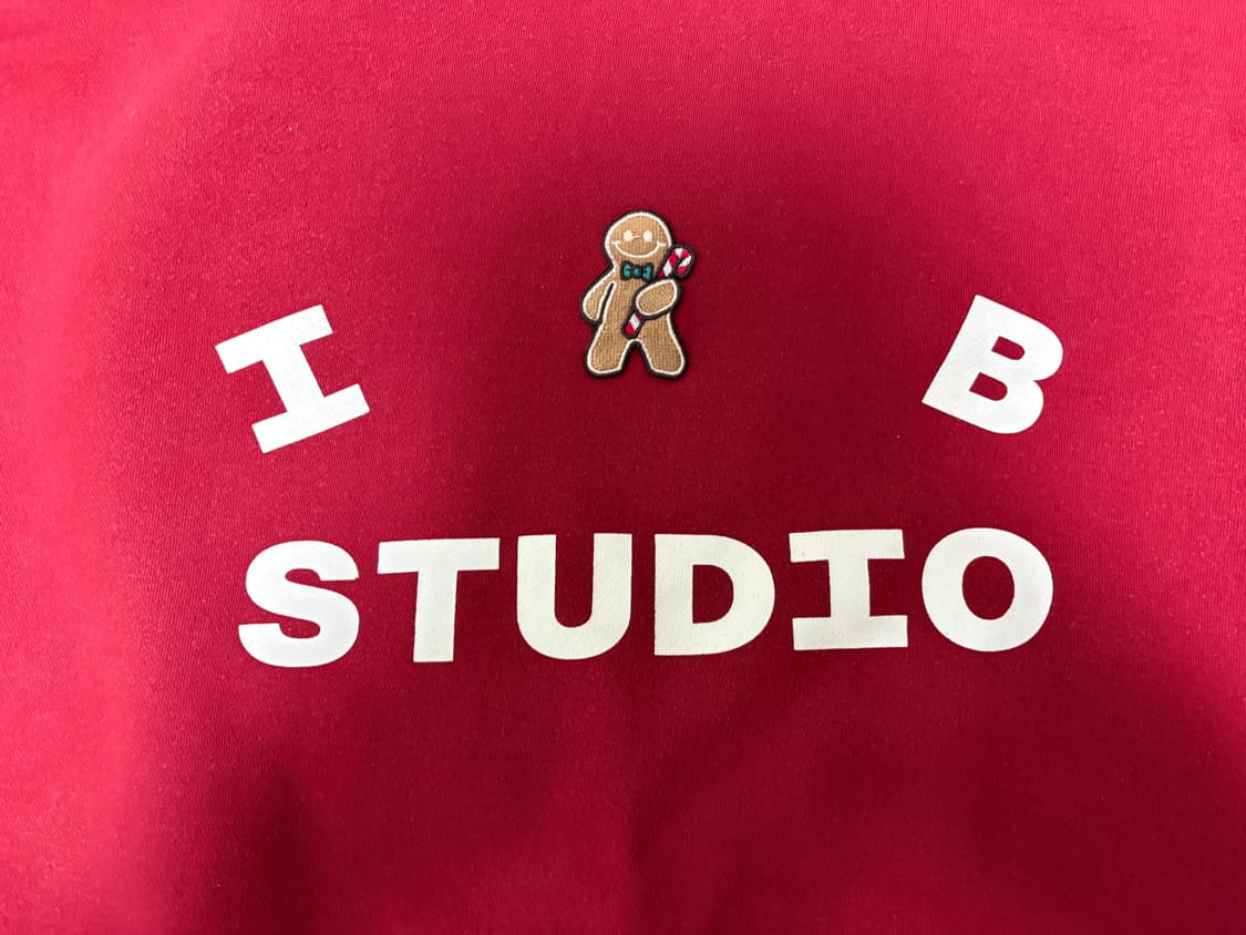 아이앱 스튜디오 크리스마스 후드 버건디 오트밀 XL 상품이미지4