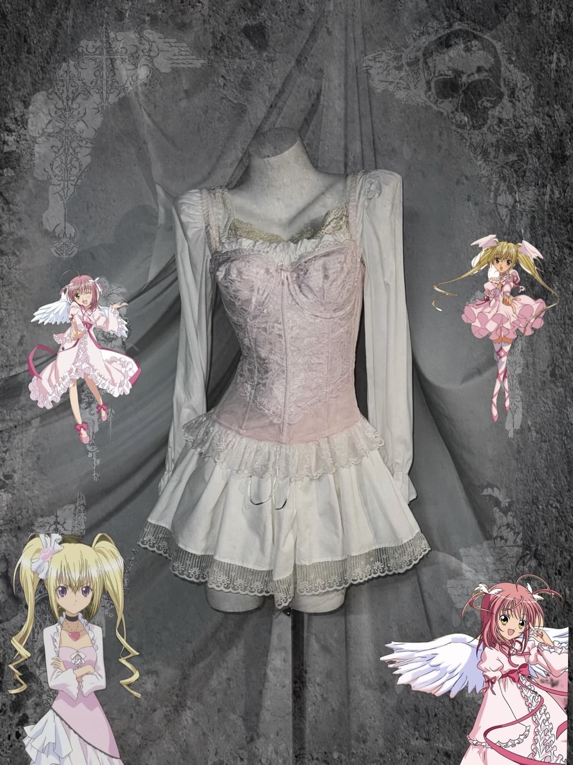 캐캐체 화이트세라깔 레이스 코르셋 화이트 페어리 코디세트 상품이미지1