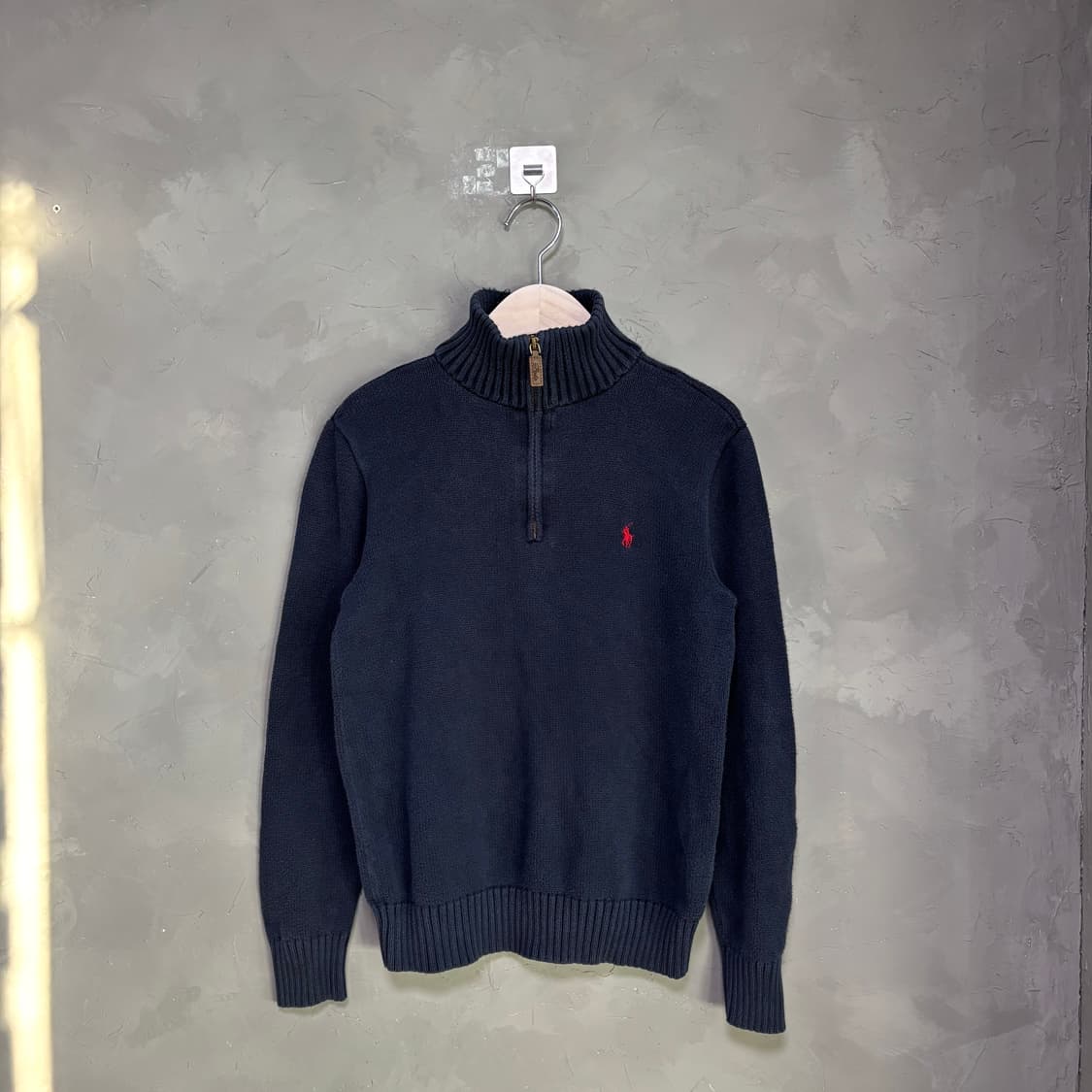폴로 랄프로렌 니트 반집업 네이비 상품이미지1