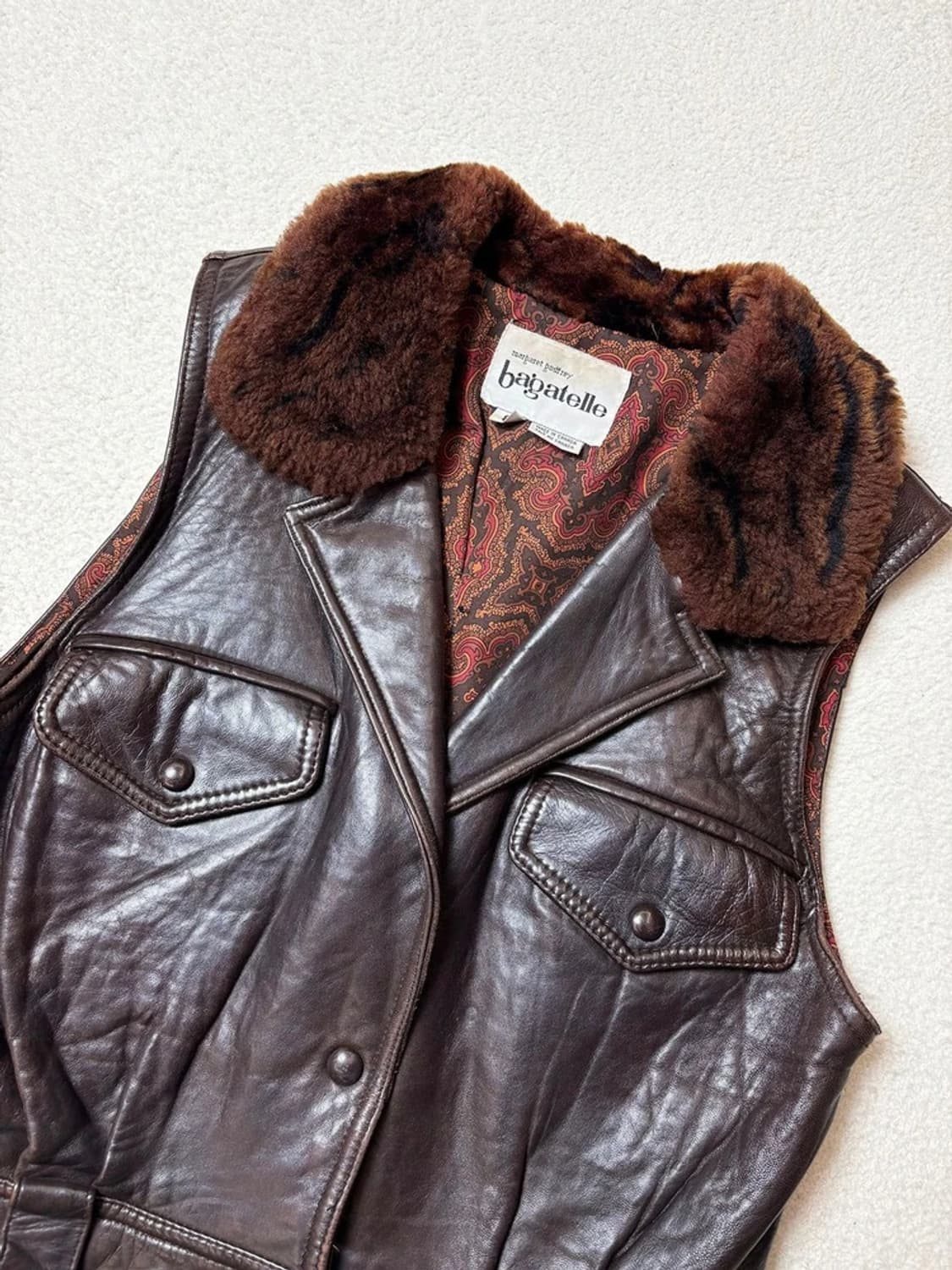 바가텔 90's 우먼스 클래식 양가죽 퍼 베스트 PN6599 상품이미지2