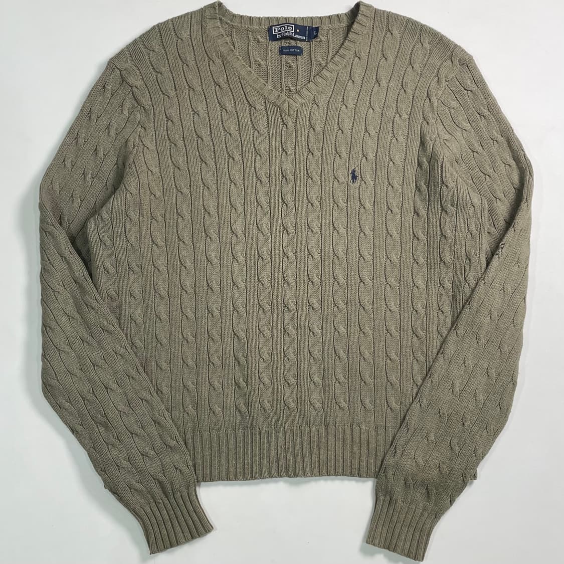 폴로 랄프로렌 카키 케이블 니트  상품이미지1