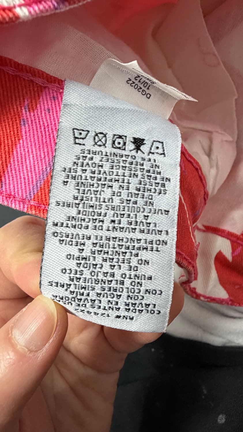 DKNY ROCKER 플로럴 페인팅 빨간 꽃 무늬 스키니 진 상품이미지7