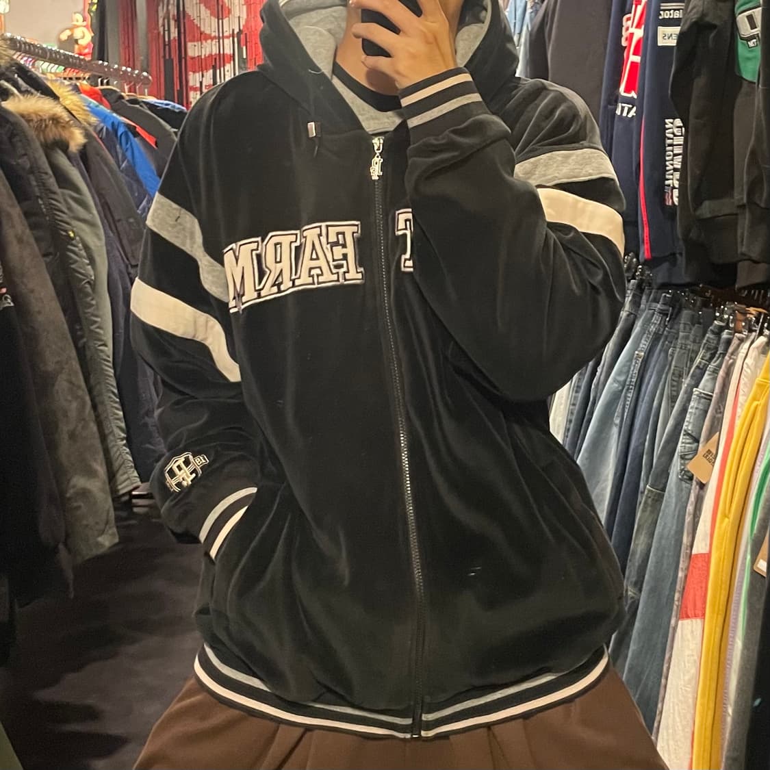 [IM] Phat farm 블랙 후드 벨벳져지 상품이미지2