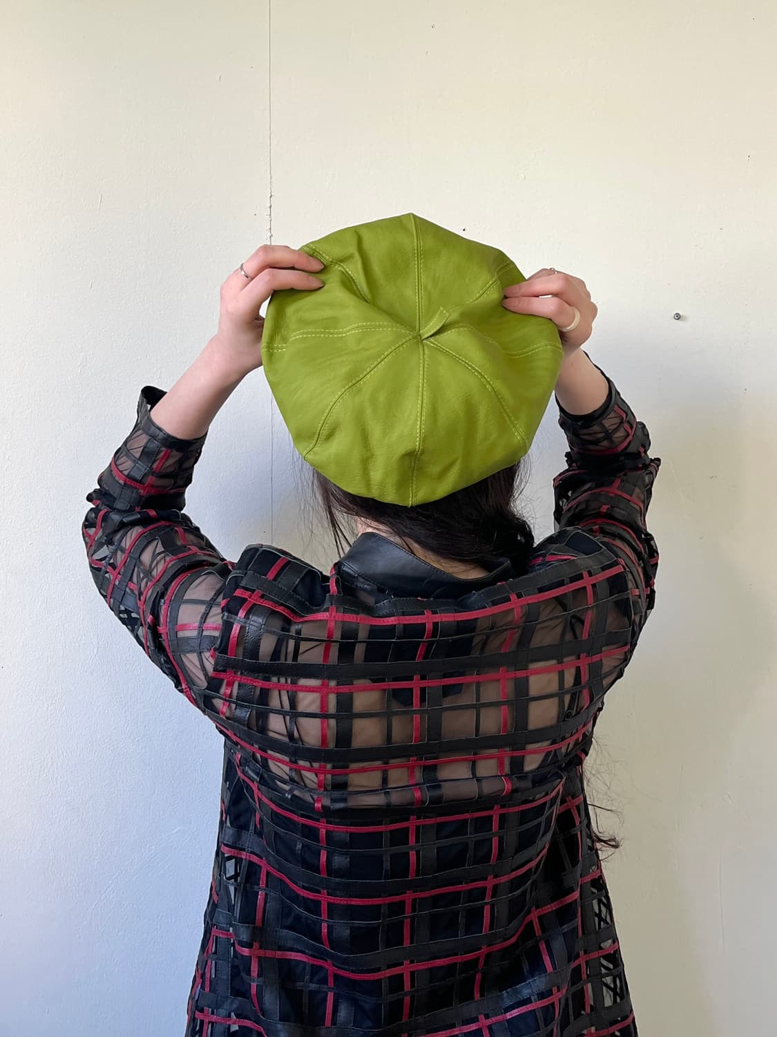 Japan vtg 레더 캡  상품이미지10