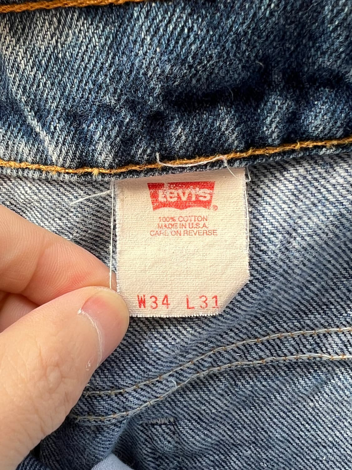 90's [34x31] 리바이스 517 USA 오렌지탭 부츠컷 데님 상품이미지6