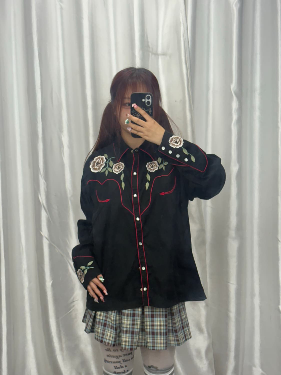 flower red line shirt  상품이미지2