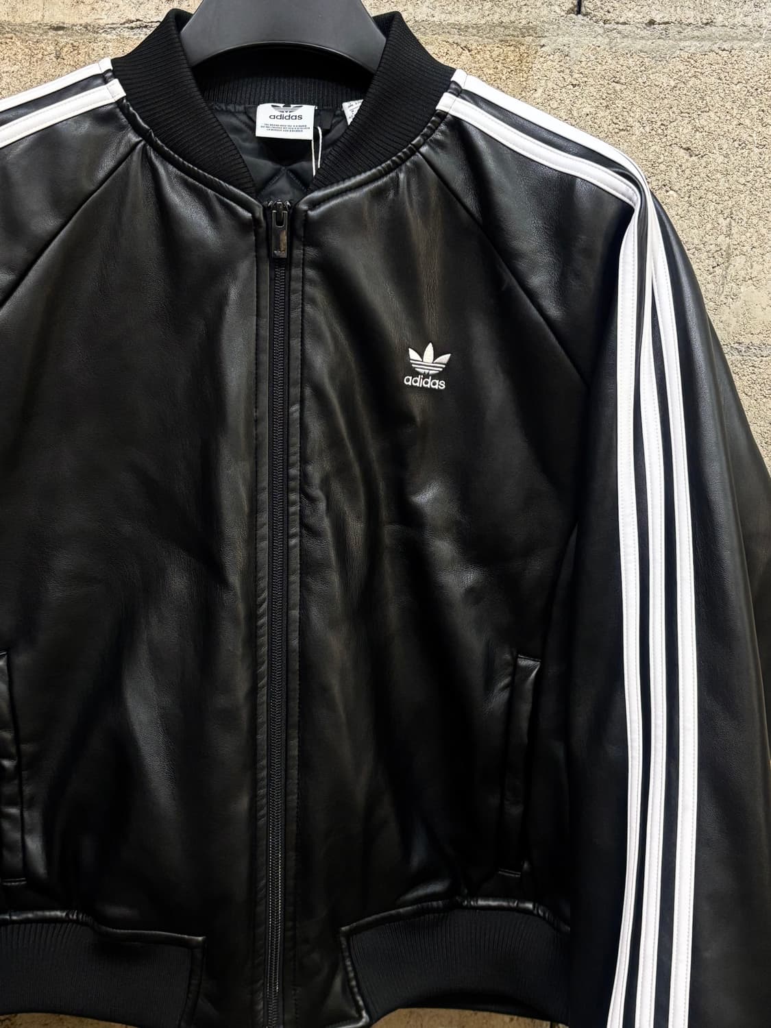 아디다스 삼선 레더 집업 점퍼 상품이미지3