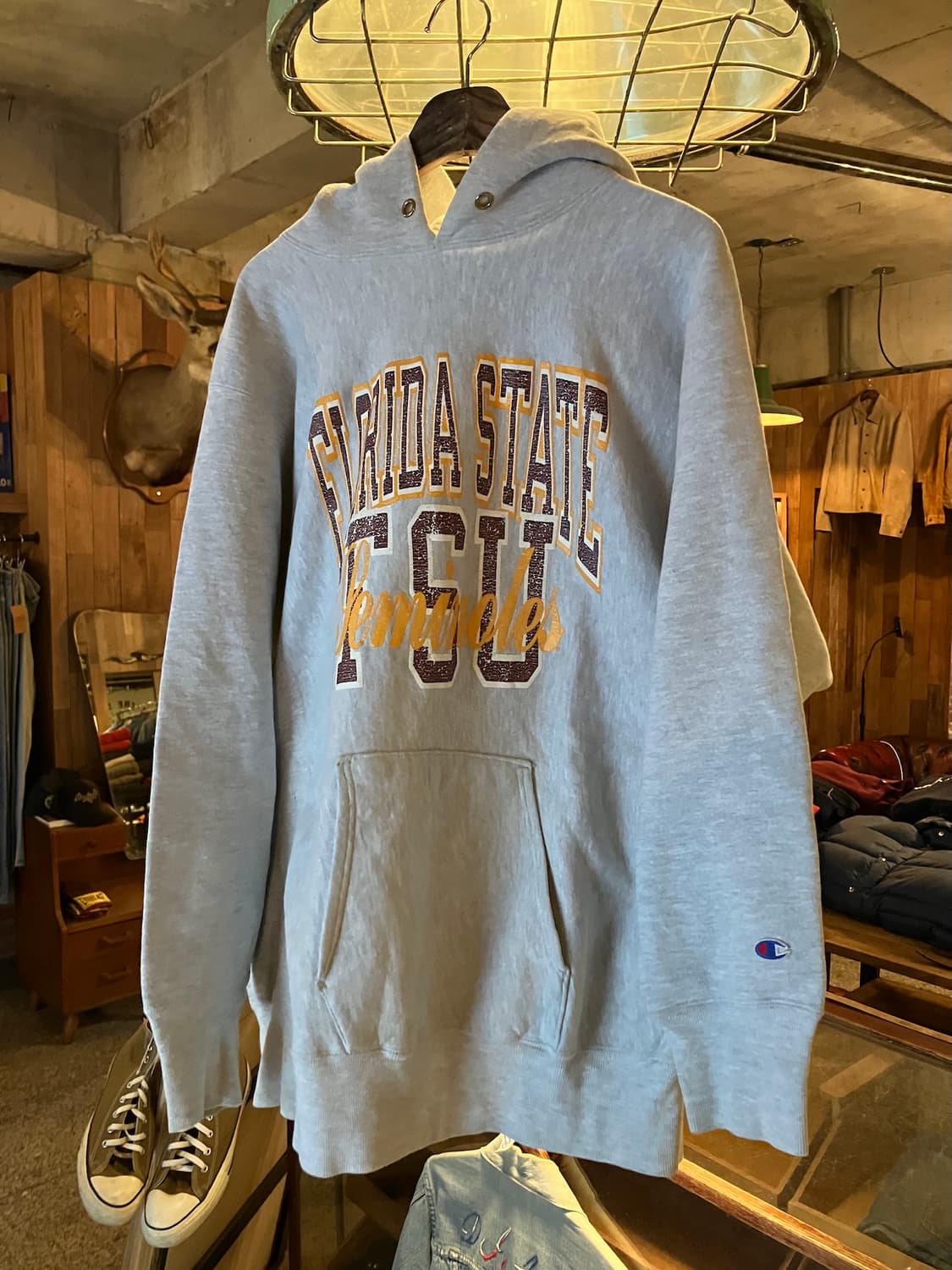 90s USA 빈티지 챔피온 리버스위브 후드 스웻 셔츠 상품이미지2