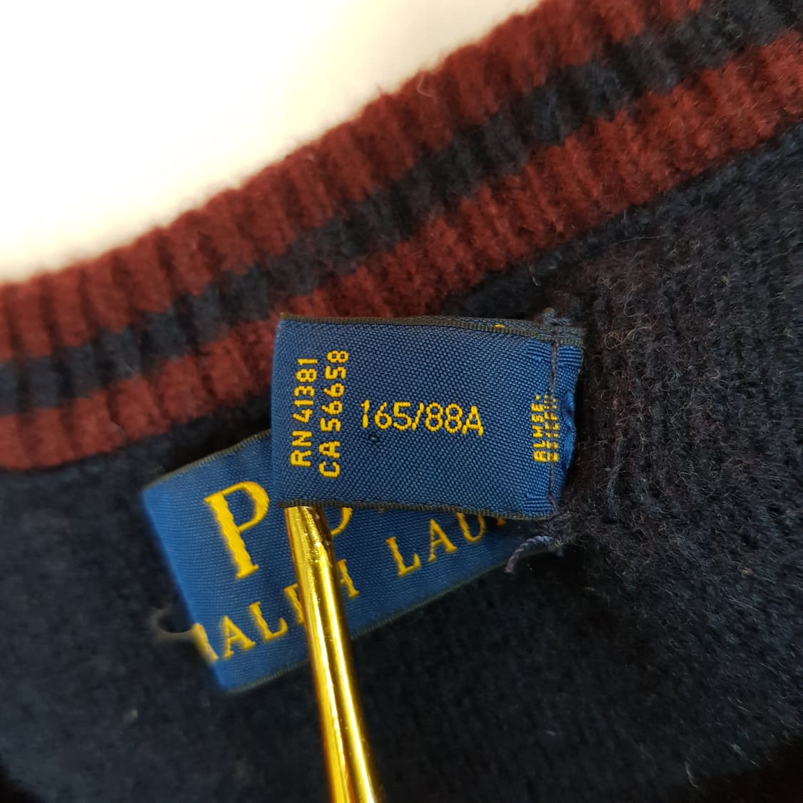 폴로 랄프로렌 버건디 스트라이프 울 니트 XS사이즈 상품이미지6