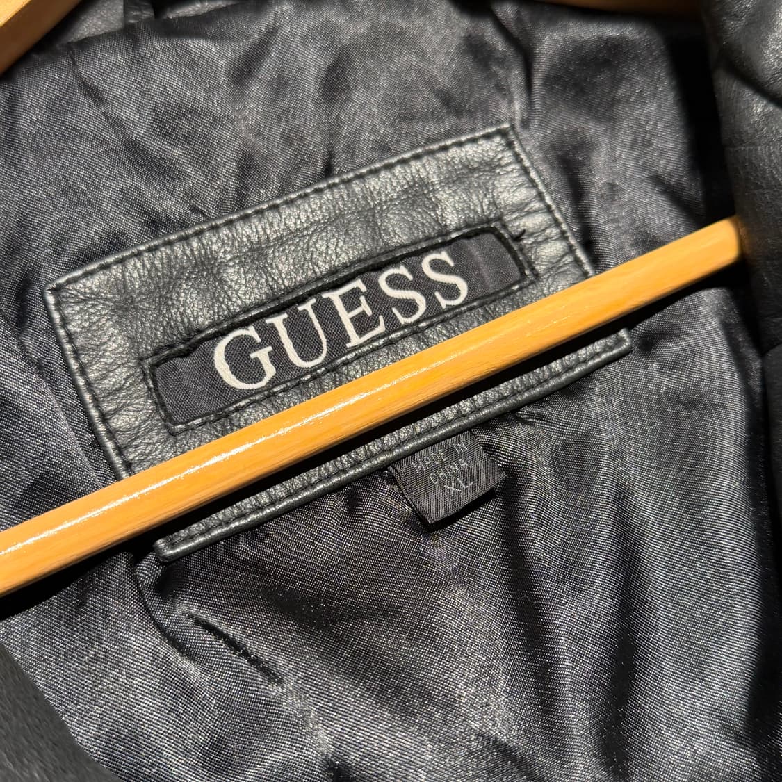 Guess 게스 헤비 카우레더 카 코트 XL 소가죽 자켓 상품이미지3