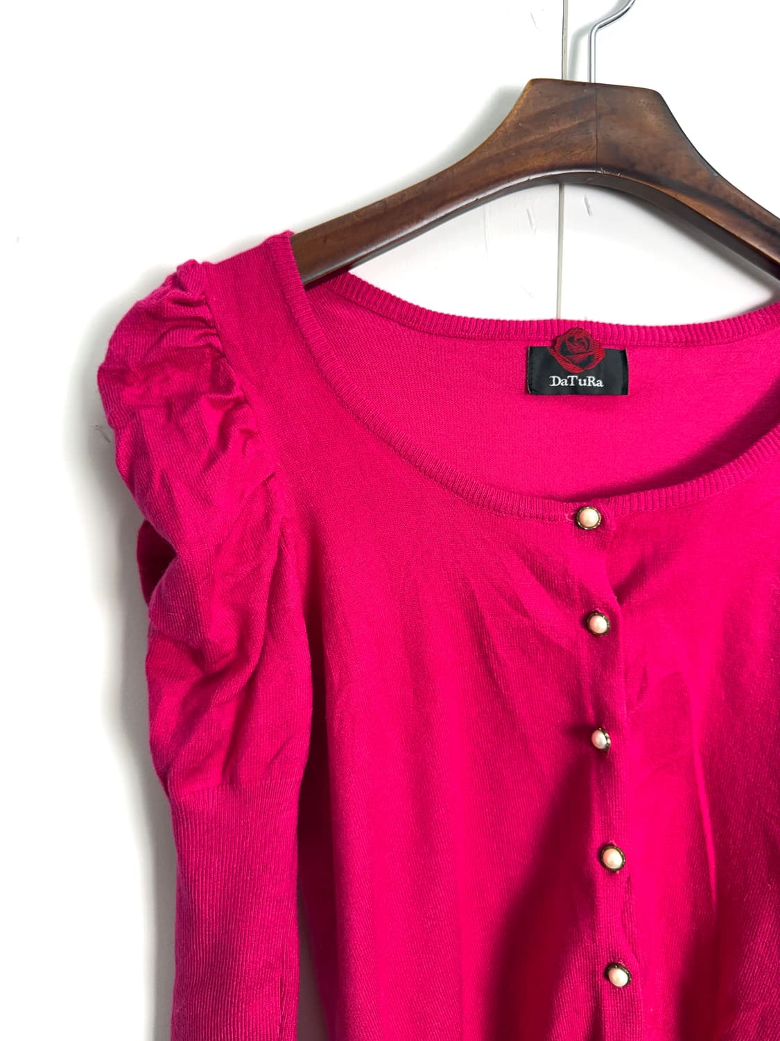 datura 핑크 숄더 셔링 가디건 상품이미지2