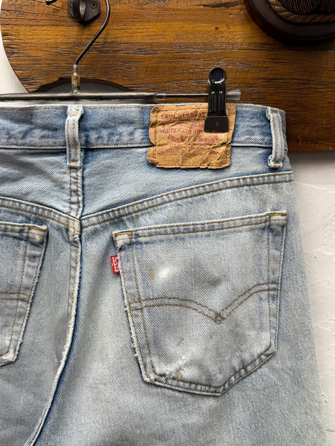 90s USA Levi’s 501 Heel Bite Straight De 상품이미지3