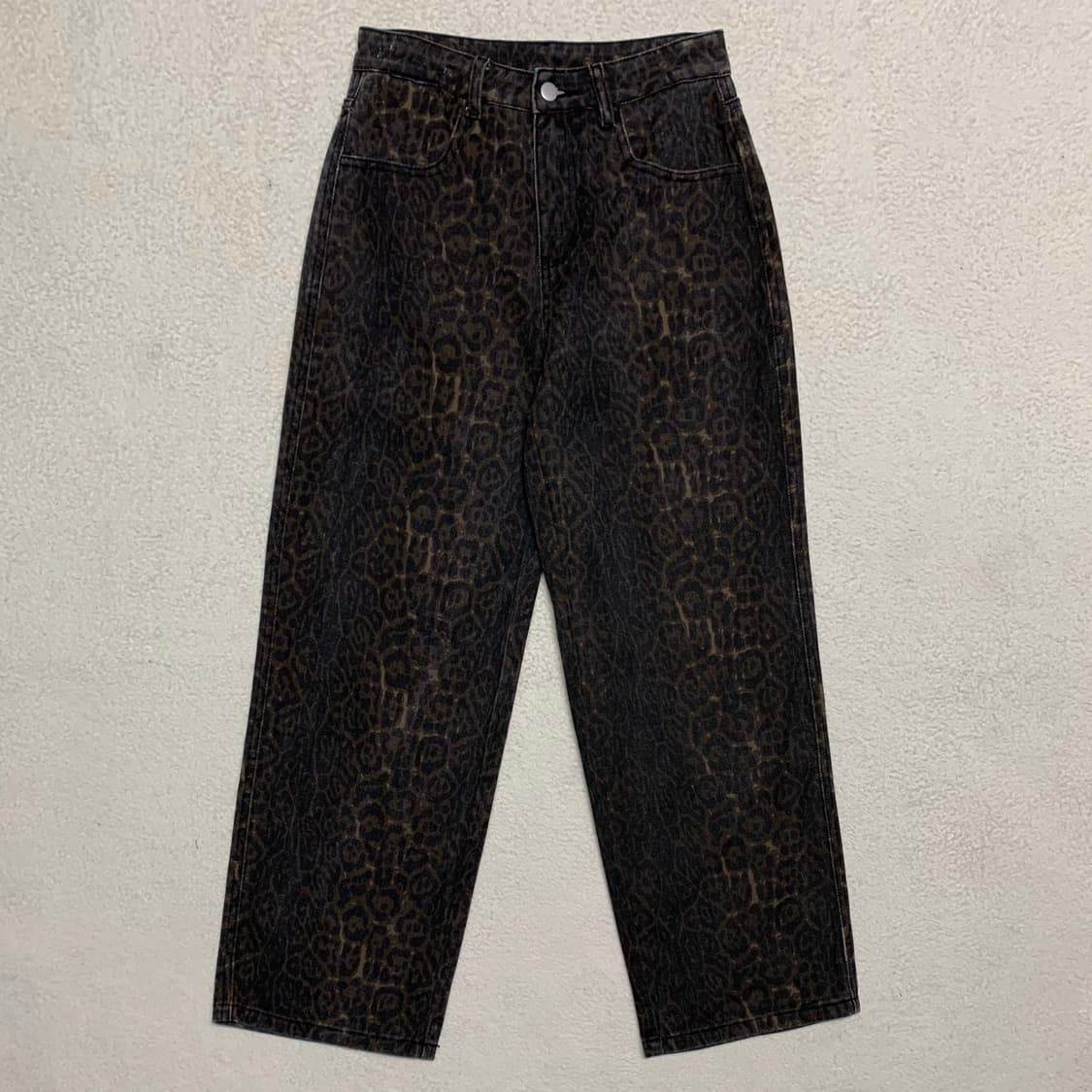 [28] VTG 레오파드 패턴 와이드핏 데님팬츠 상품이미지2