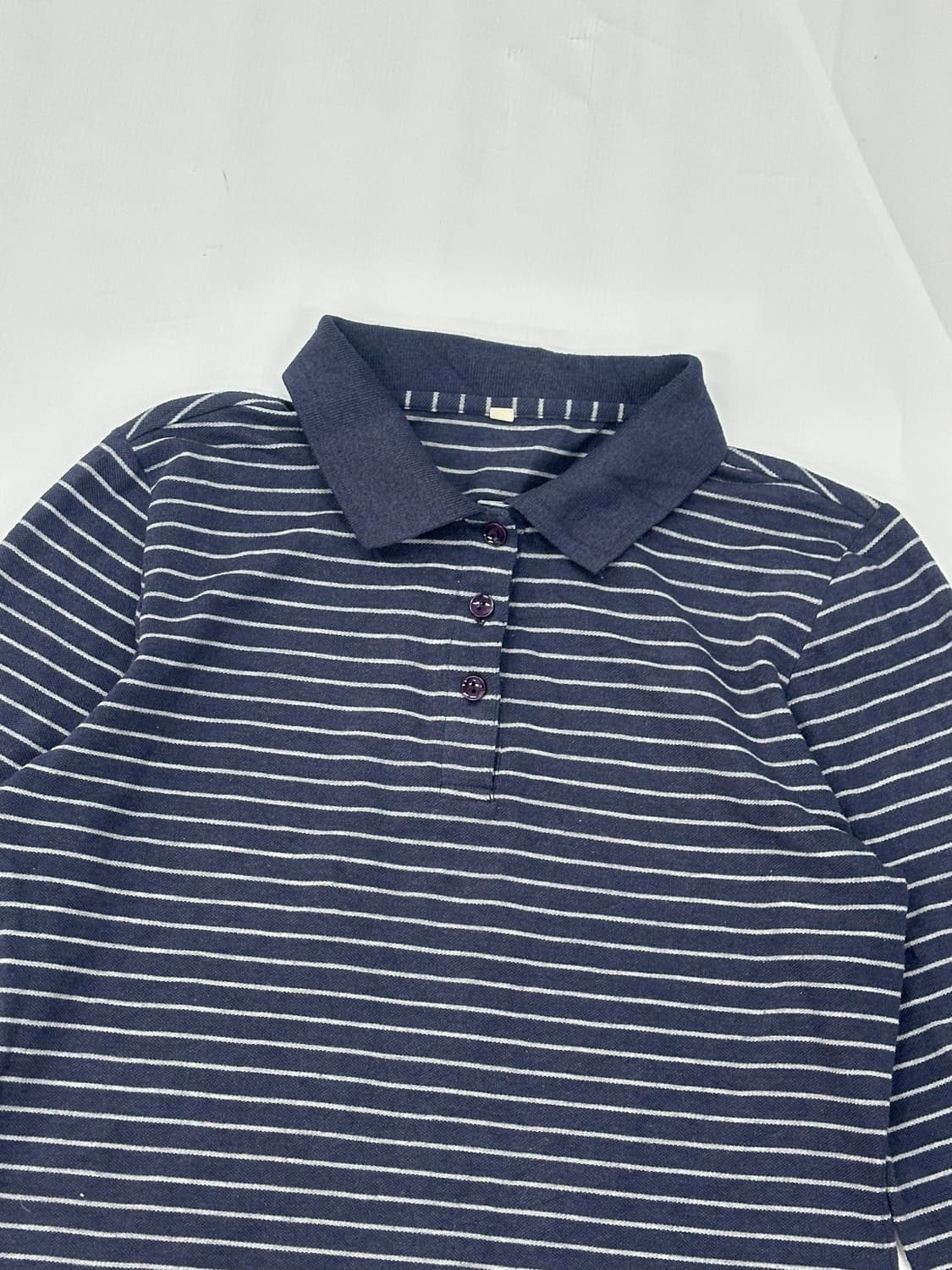 네이비 긴팔 카라 티셔츠 아메카지 보헤미안 핀터깔 그런지 이너 상품이미지4