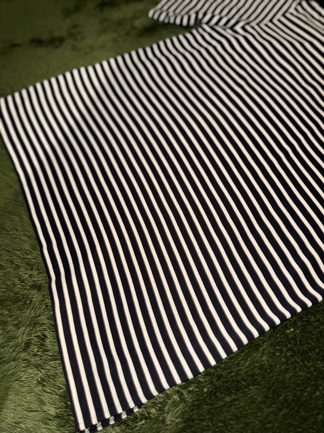 [46] 준지 스트라이프 세미 보트넥 스플릿 햄 티셔츠 상품이미지5