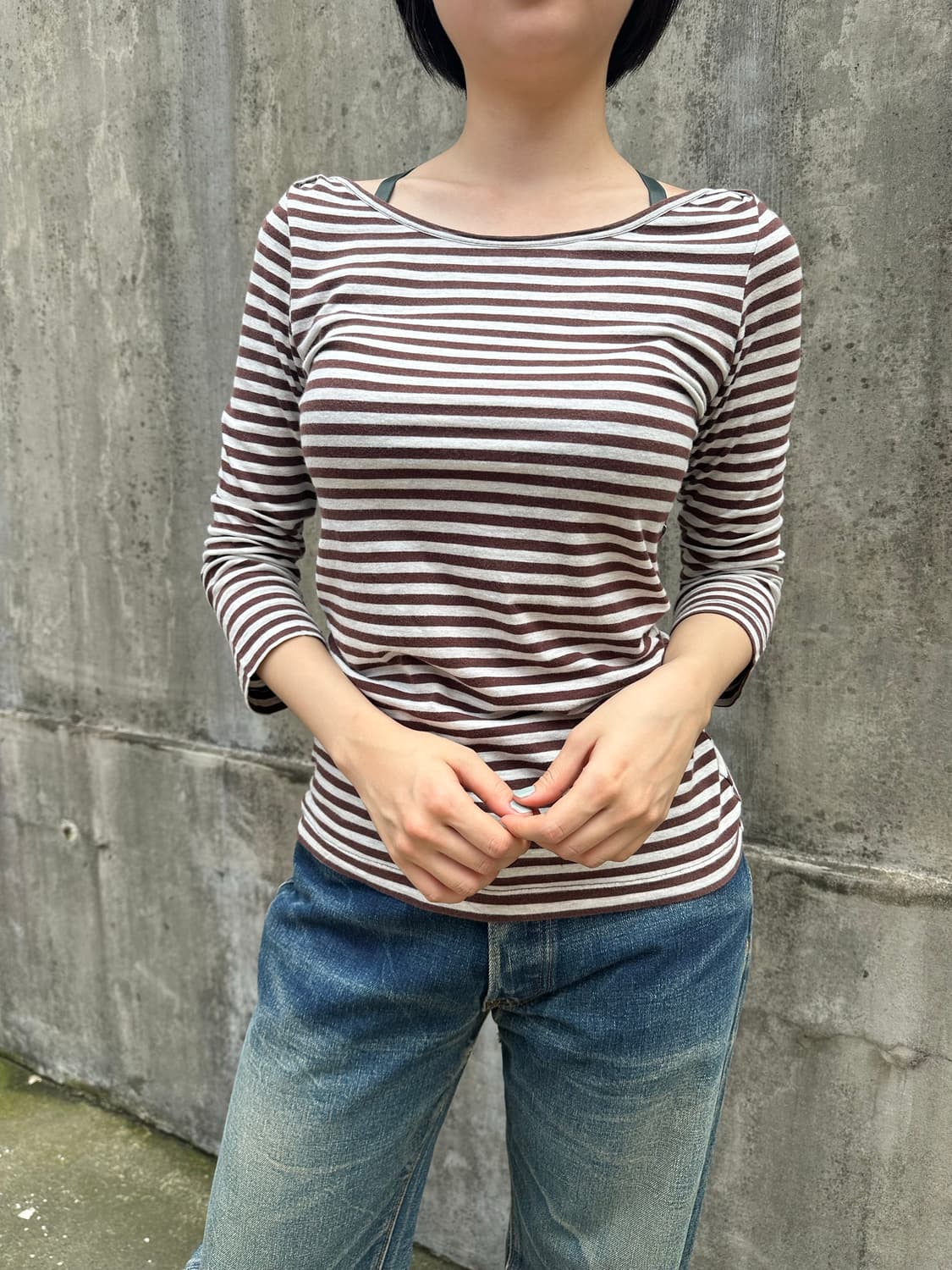Stussy Girl line stripe 3-quarter sleeve 상품이미지2