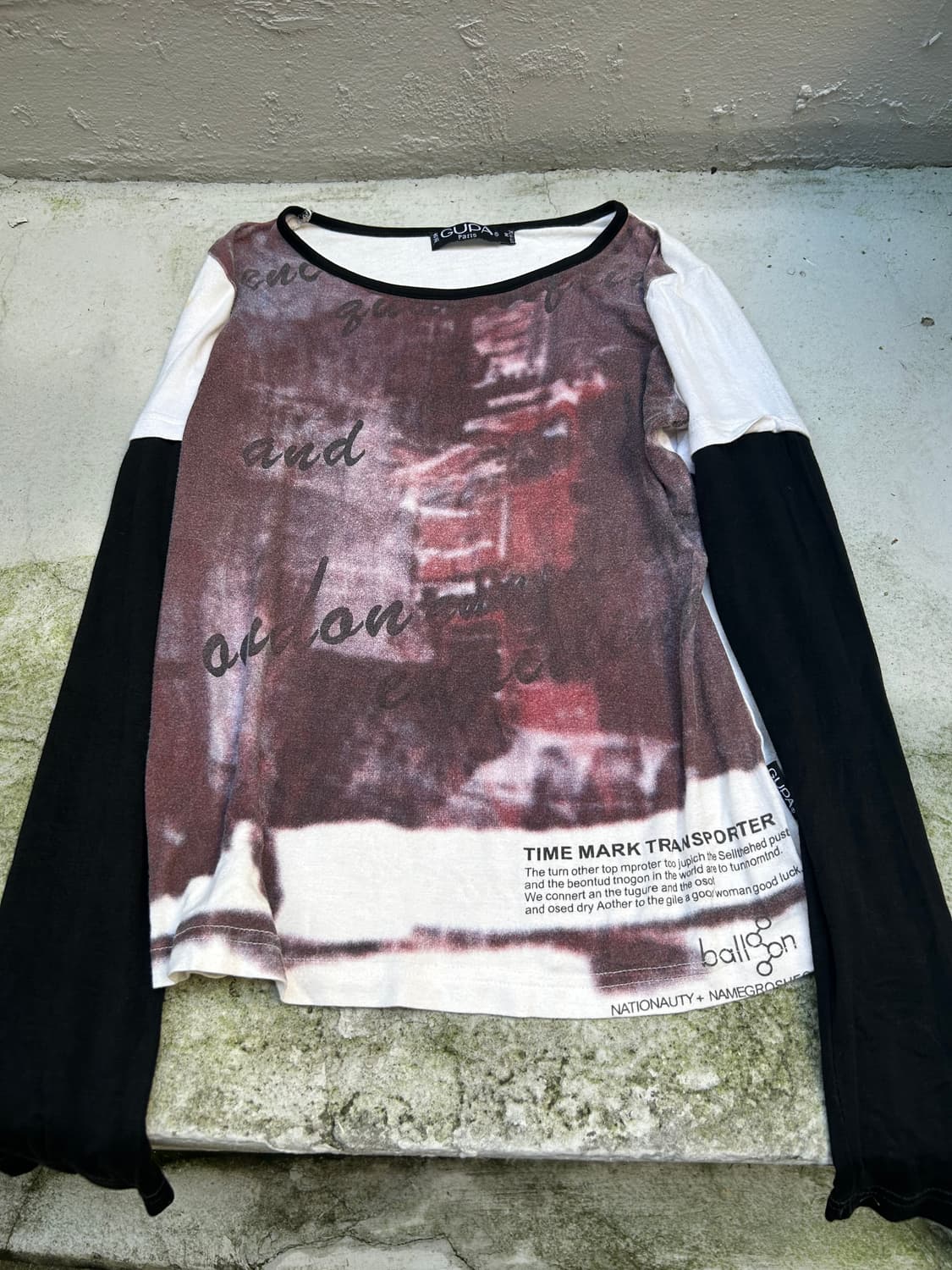 Jpn 00s guda 프린팅 y2k 롱슬리브 상품이미지2