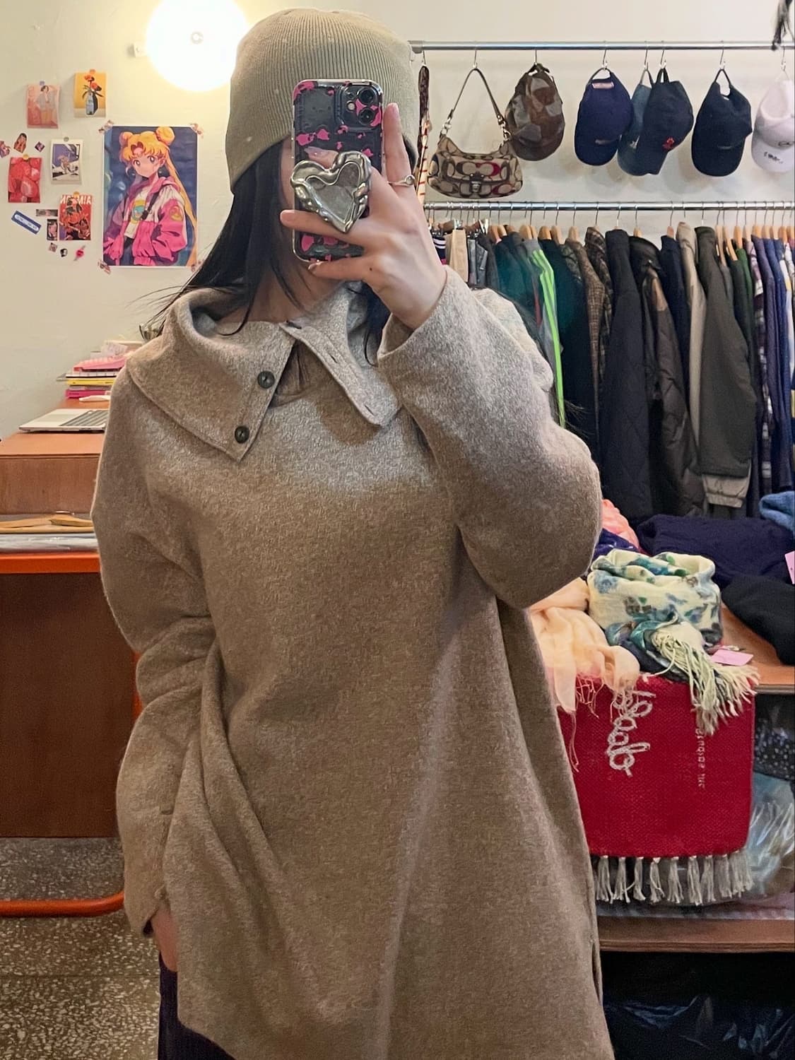 버튼 플랩카라 니트 [무배] 상품이미지2