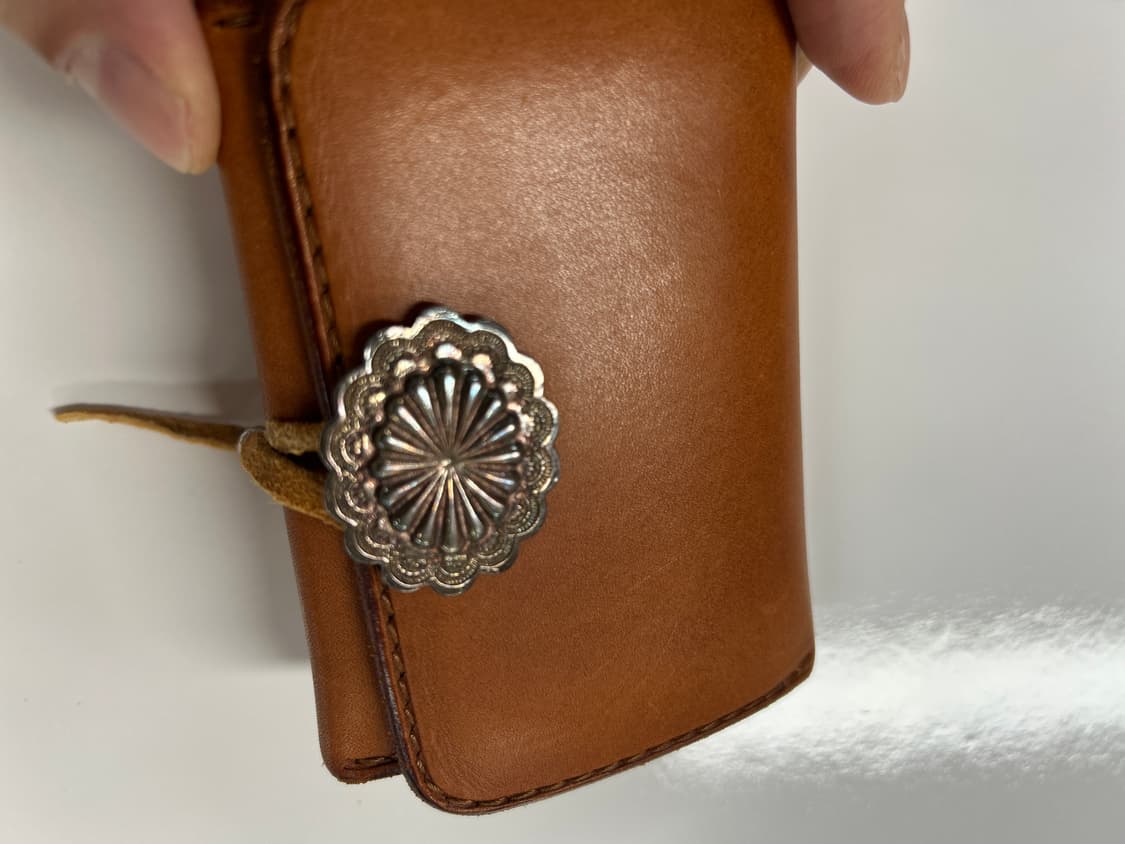 고로스 goros 레인보우 플라워콘초 브라운 새들레더 카드 지갑 상품이미지1