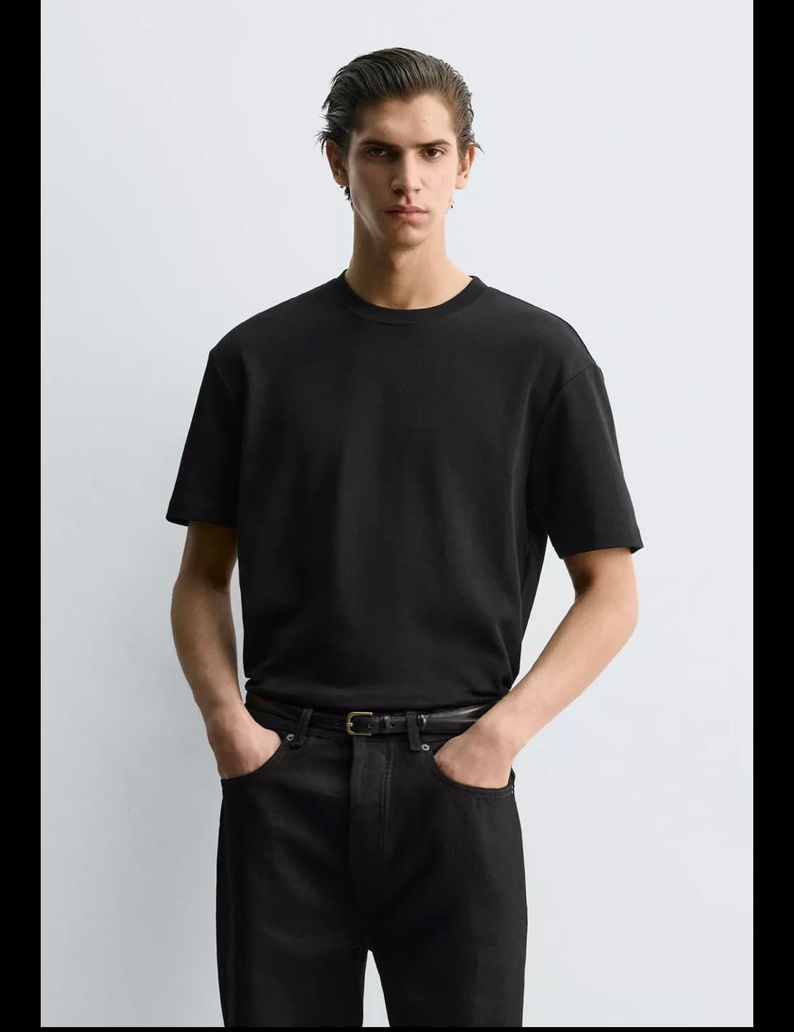 ZARA 인터록 릴렉스핏 티셔츠 XL 상품이미지1