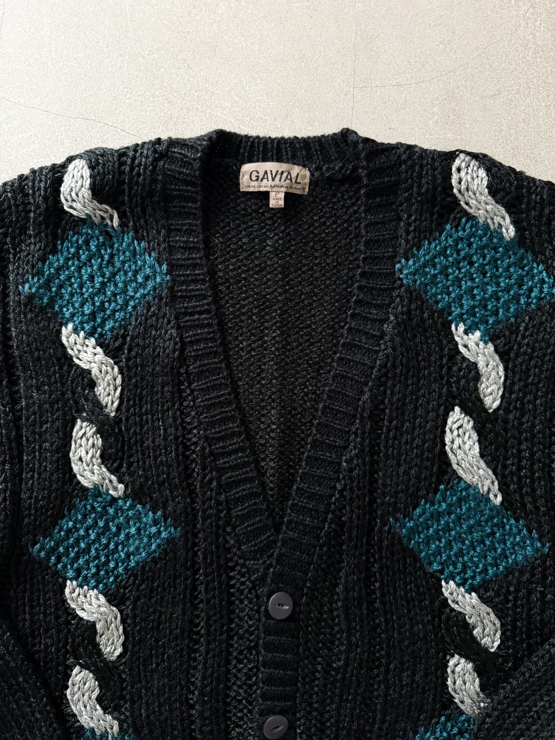 Gavial Acrylic Pattern Sweater Cardigan 상품이미지2