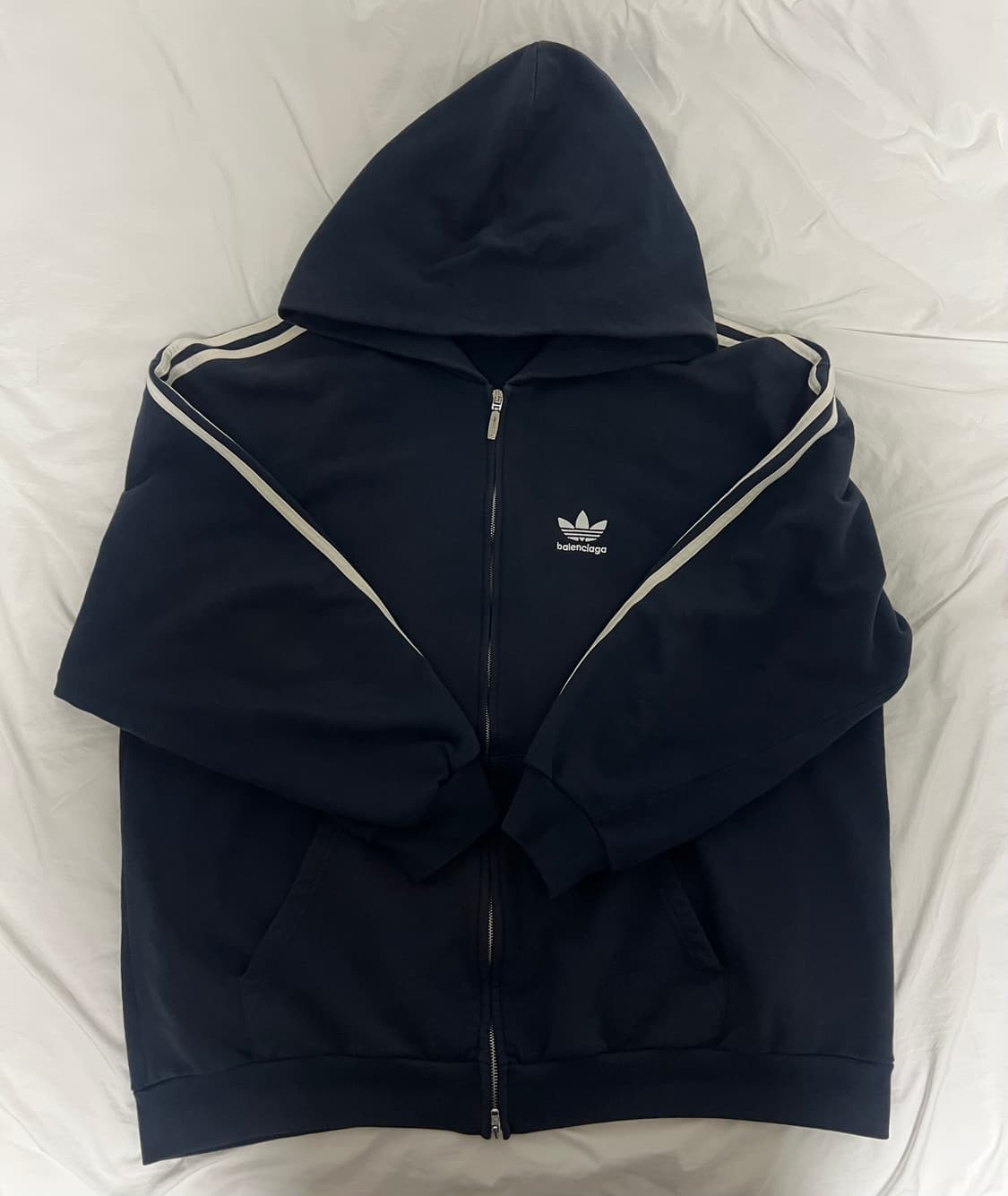 [XL] 발렌시아가x아디다스 후드집업 스몰핏 네이비 블루 상품이미지2