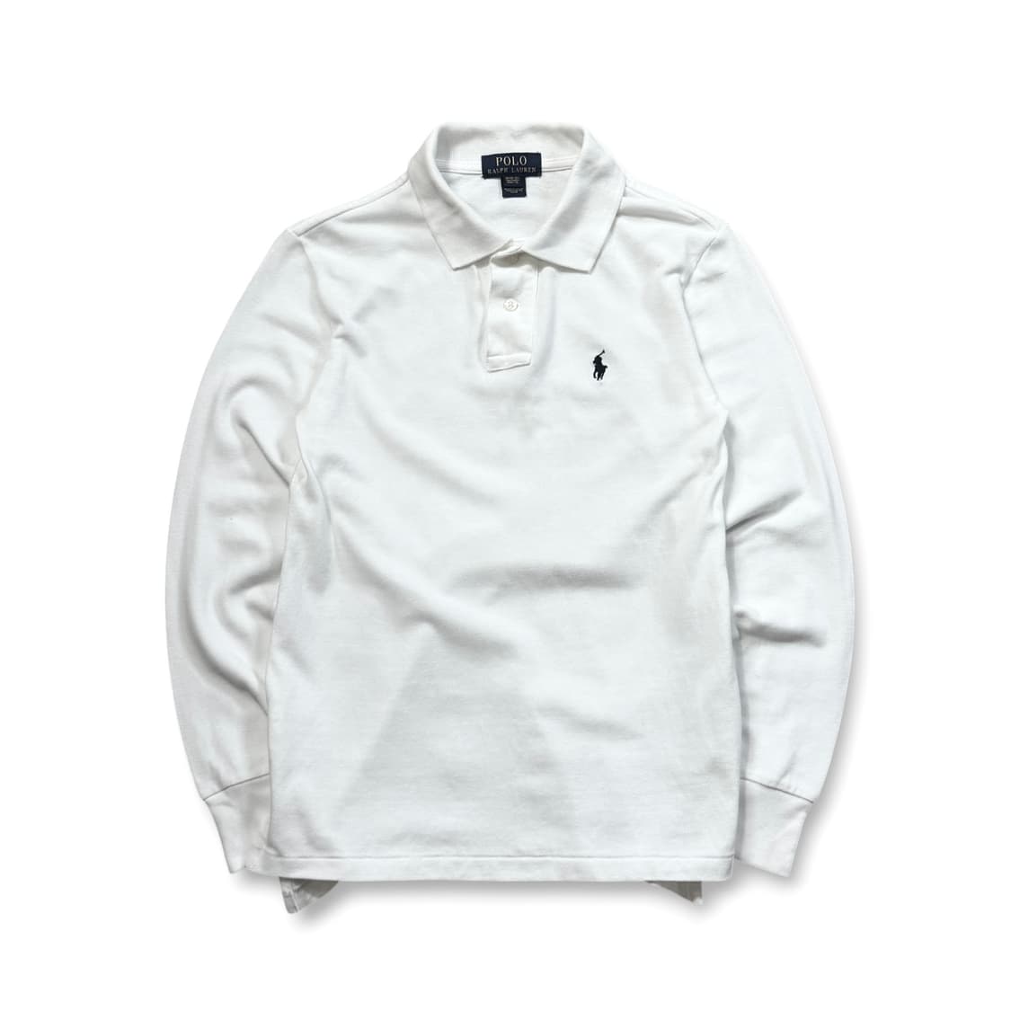 폴로 랄프로렌 롱 슬리브 화이트 폴로 셔츠 상품이미지1