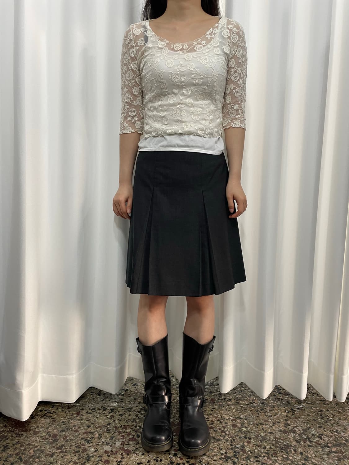 shizuka komuro flower lace blouse  상품이미지3