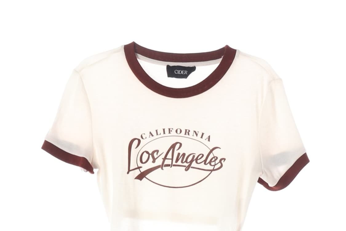 CIDER 캘리포니아 LA 링거 크롭 티셔츠 S 상품이미지3
