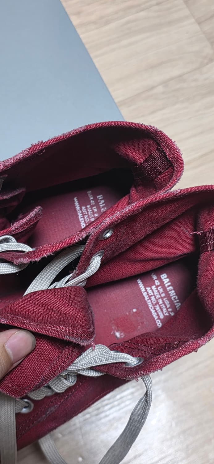 발렌시아가 파리 울트라 플랫 하이 탑 스니커즈 레드 42 상품이미지5