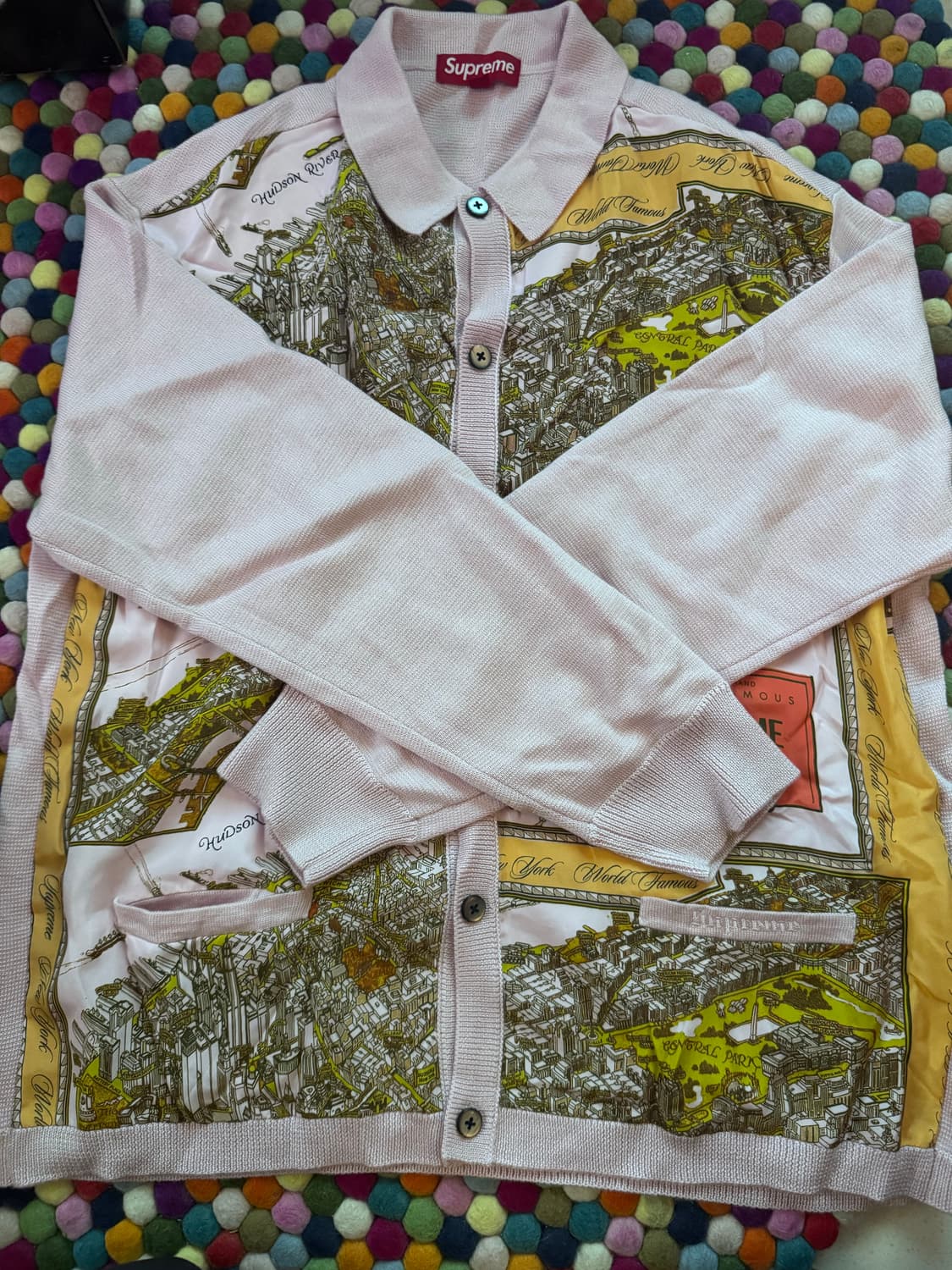 슈프림 실크맵 가디건 핑크 L 상품이미지2