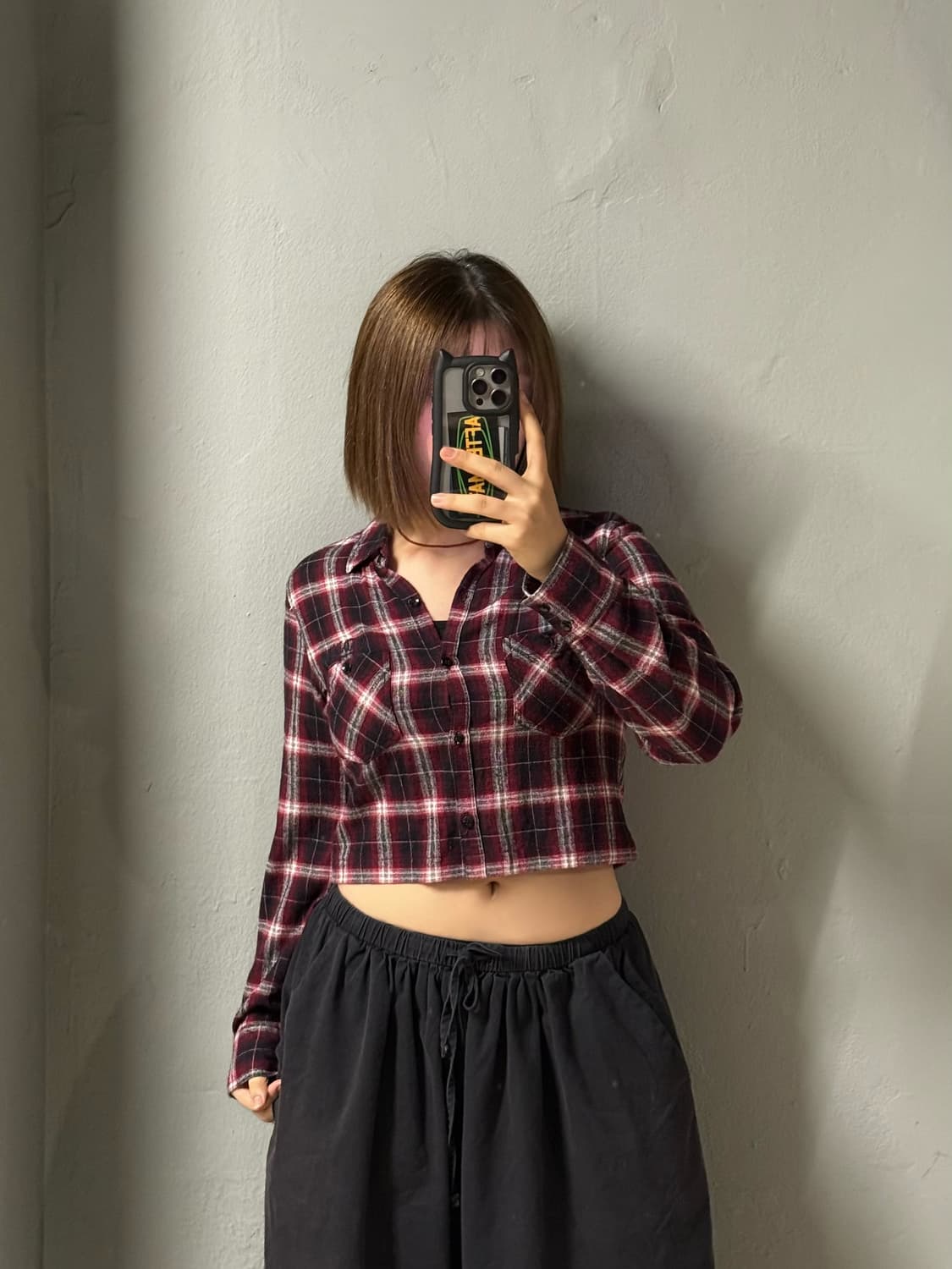 Von dutch back lettering check shirt  상품이미지2
