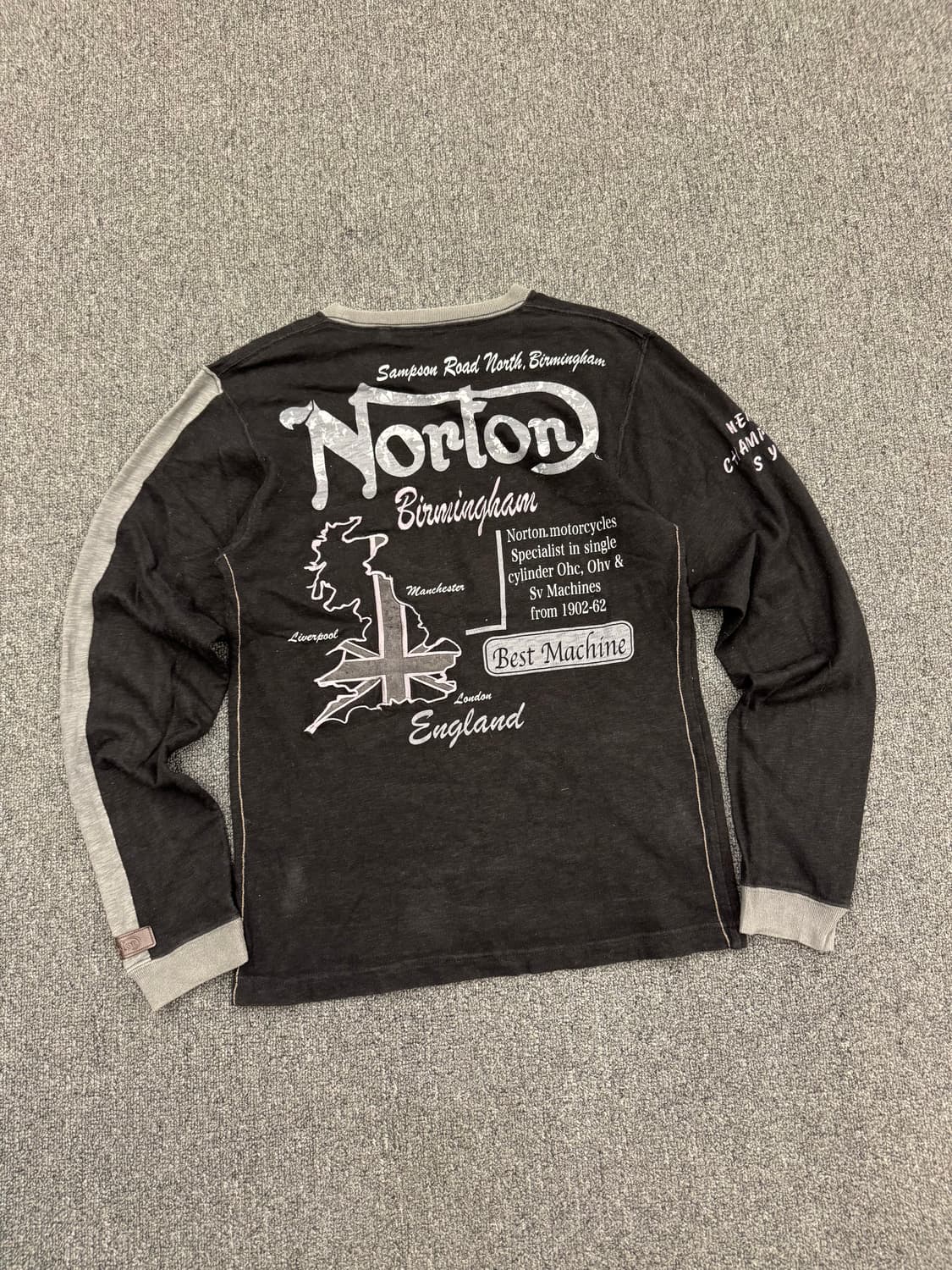 M)NorTon 빈티지 자수&프린팅 배색 롱슬리브 상품이미지6