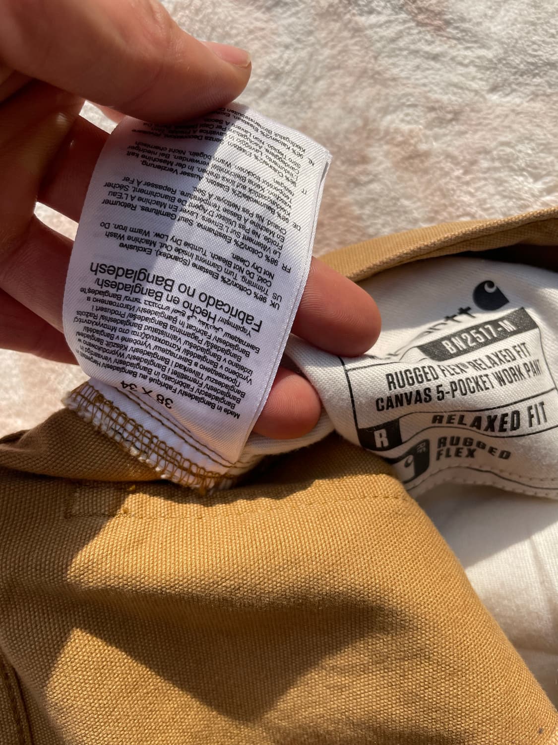 칼하트 카멜 워크 카펜터 팬츠 상품이미지10