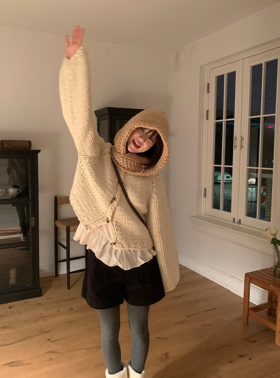 [새상품] 아이보리 핸드메이드 니트 가디건 스웨터 상품이미지6