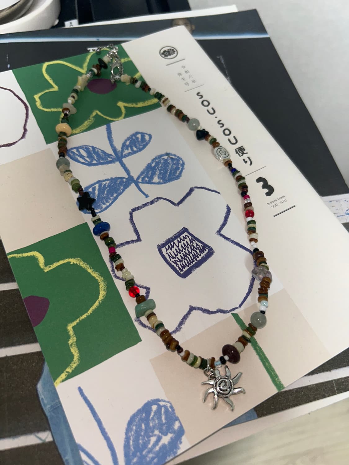 빈티지 비즈 우드 목걸이 / sun wood necklace 상품이미지1