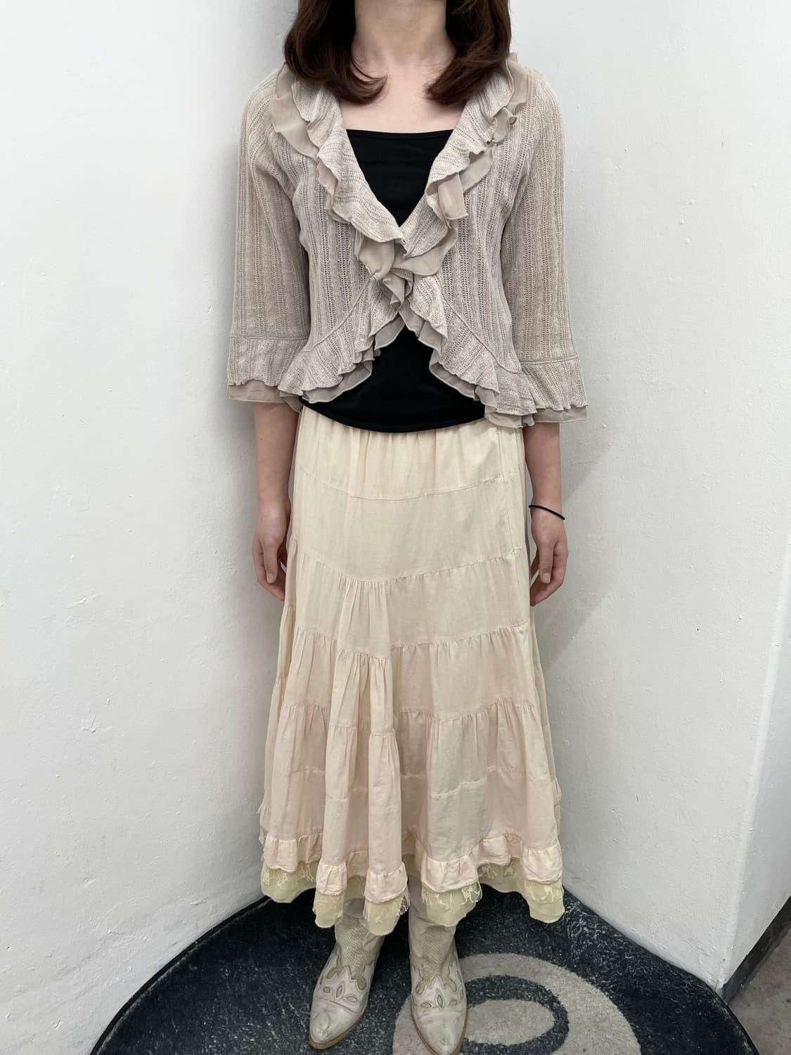 모리 베이지 캉캉 프릴 스커트 상품이미지3