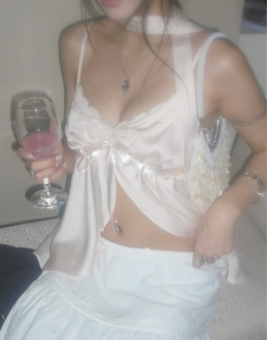 Angelnumber555 로맨틱 쉬머 탑 상품이미지1