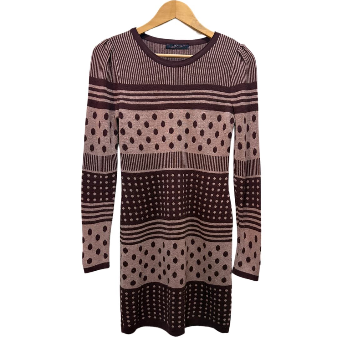 빈티지 Soup 핑크 도트 스트라이프 니트 원피스 상품이미지6