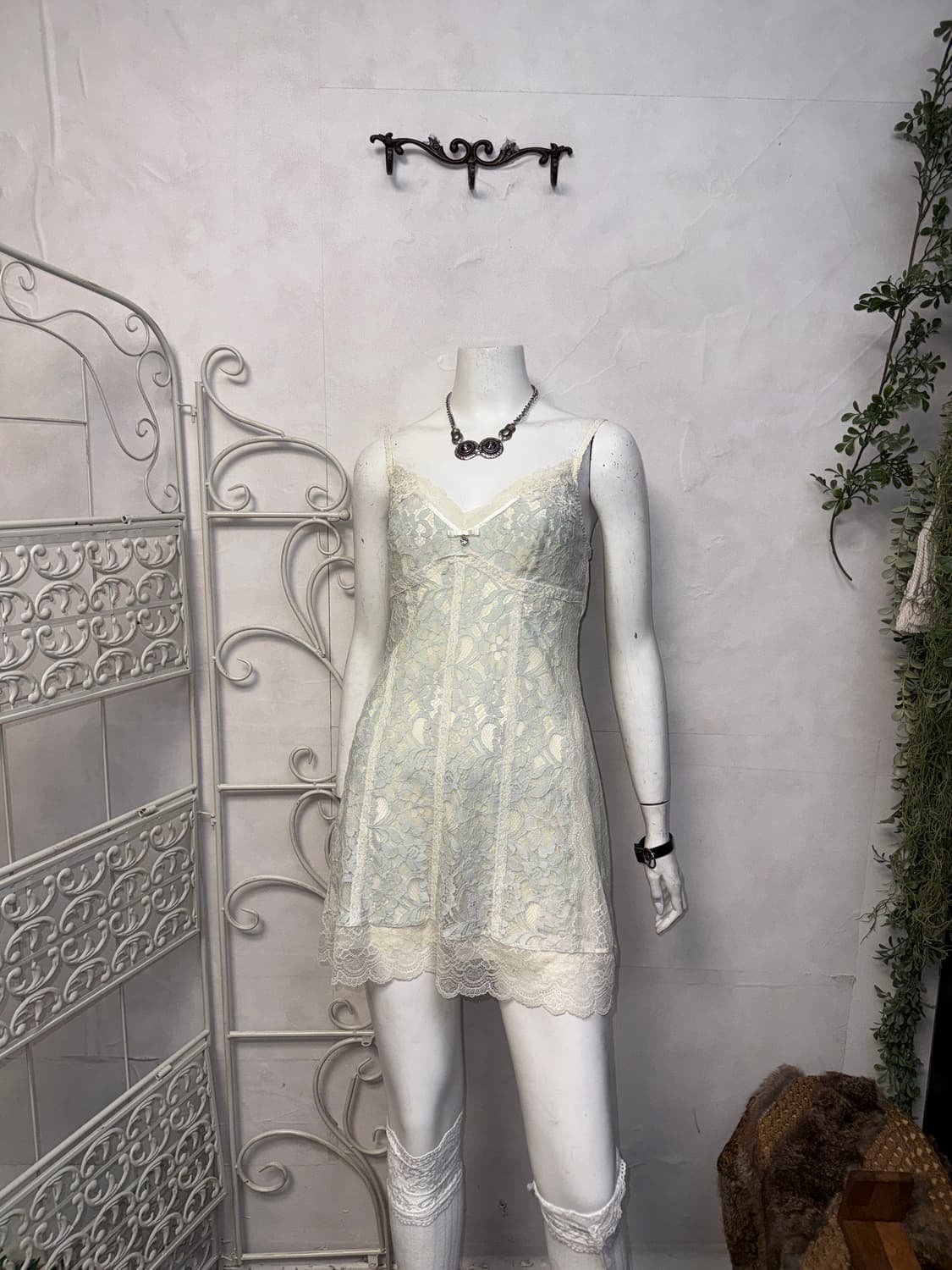 Eblin mint fairy floral lace slip ops 상품이미지1
