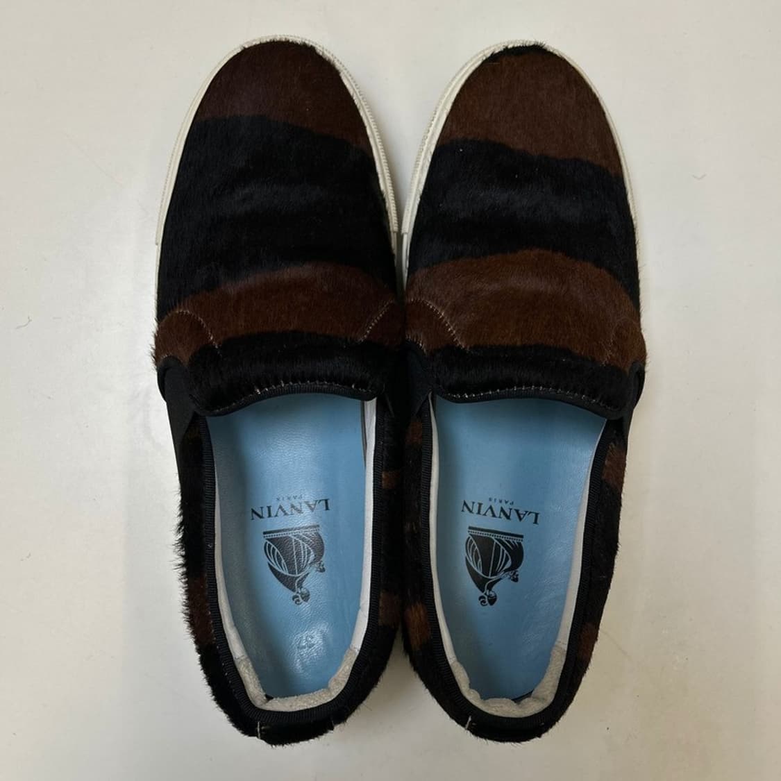 랑방 블랙 브라운 스트라이프 패턴 슬립온 스니커즈 230-235 상품이미지6