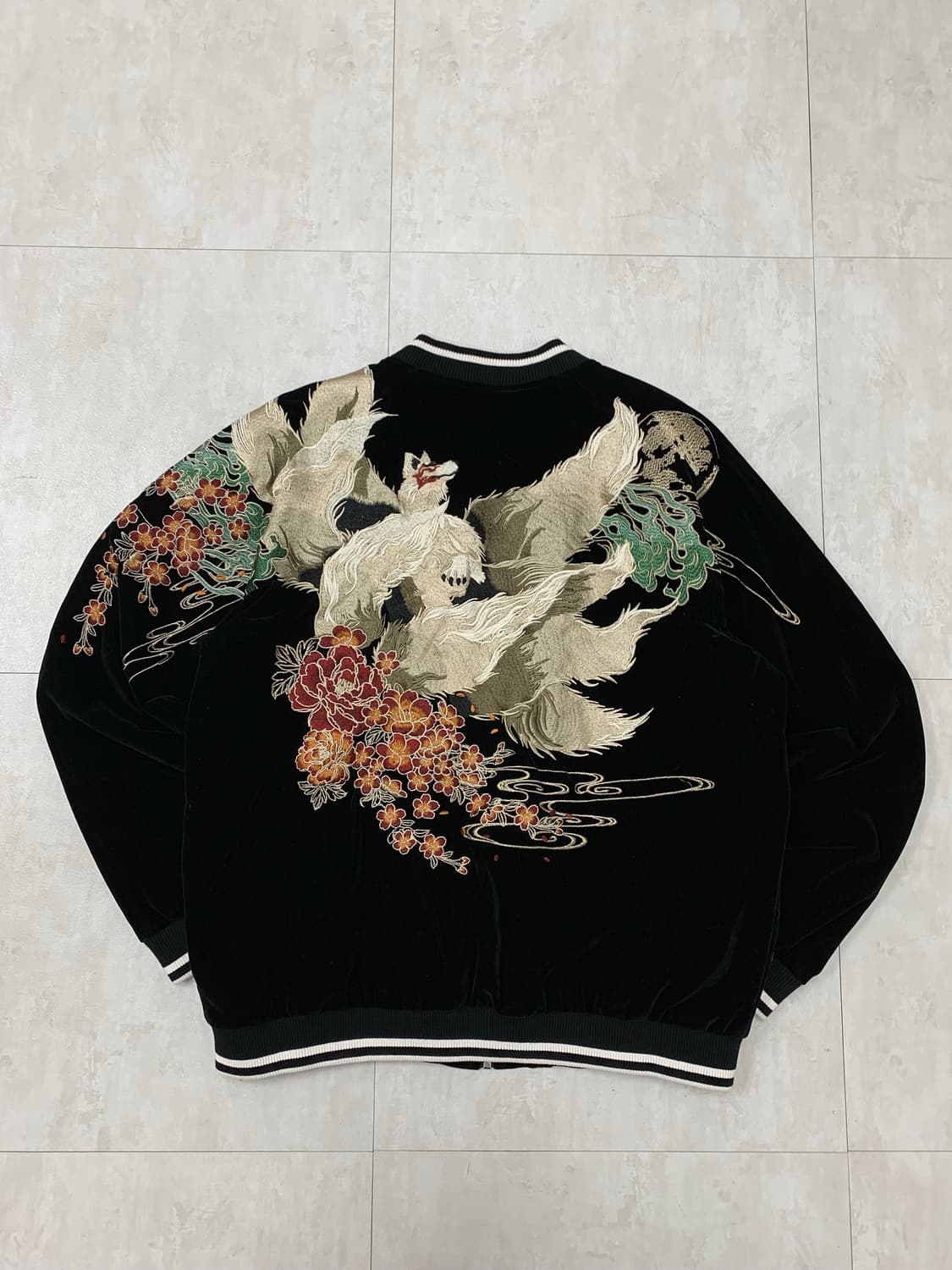 Onidenim 벨벳 자수 스카쟌 #235 상품이미지1