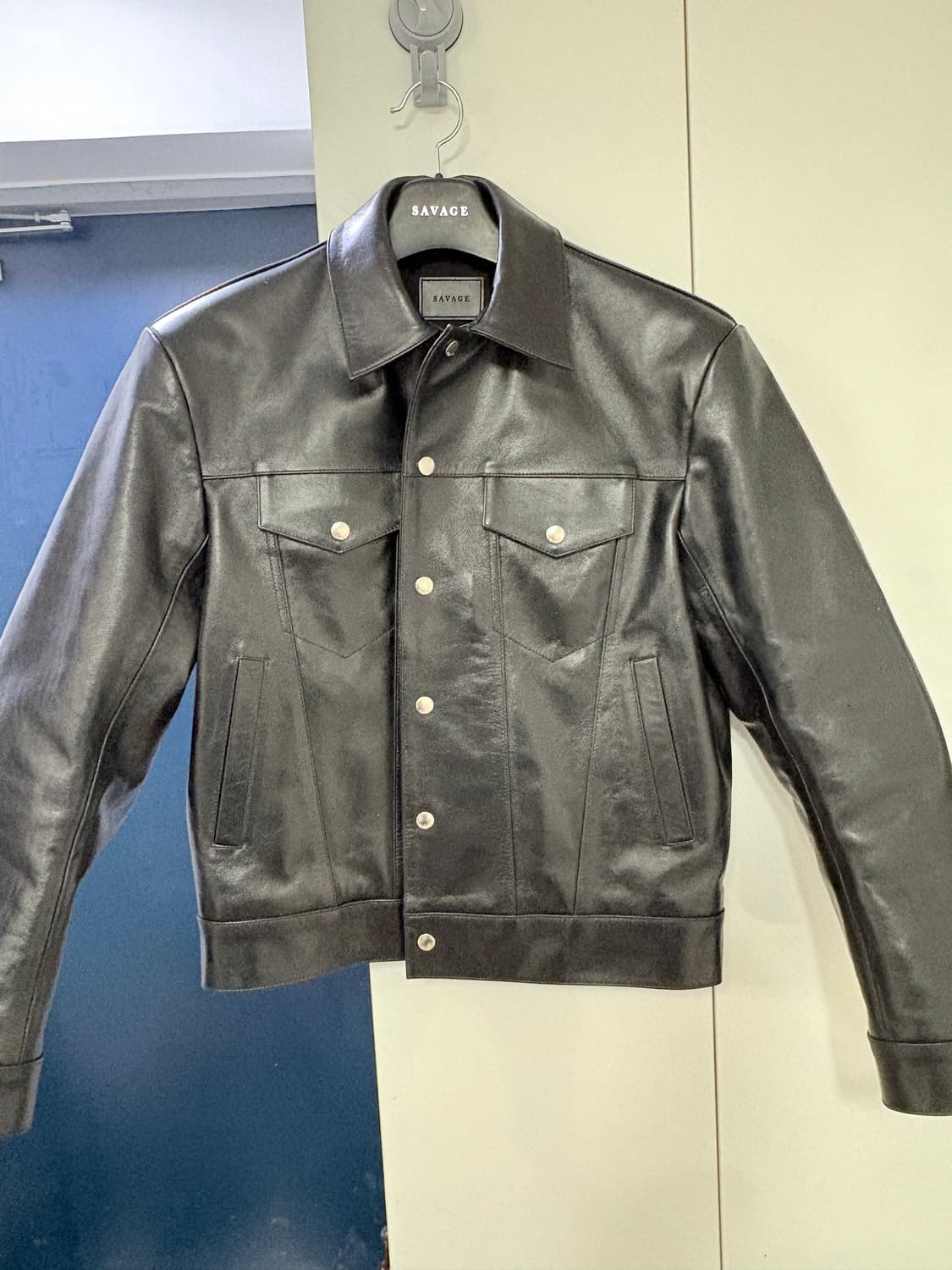 [XL] 새상품 세비지(savage) 레더 트러커 자켓(leather t 상품이미지3