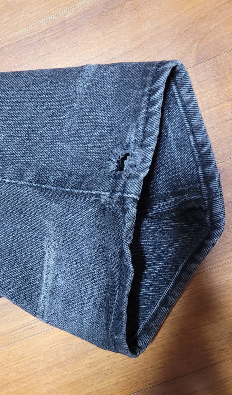 아웃스탠딩 외이드 흑청 데님 팬츠 M 상품이미지4