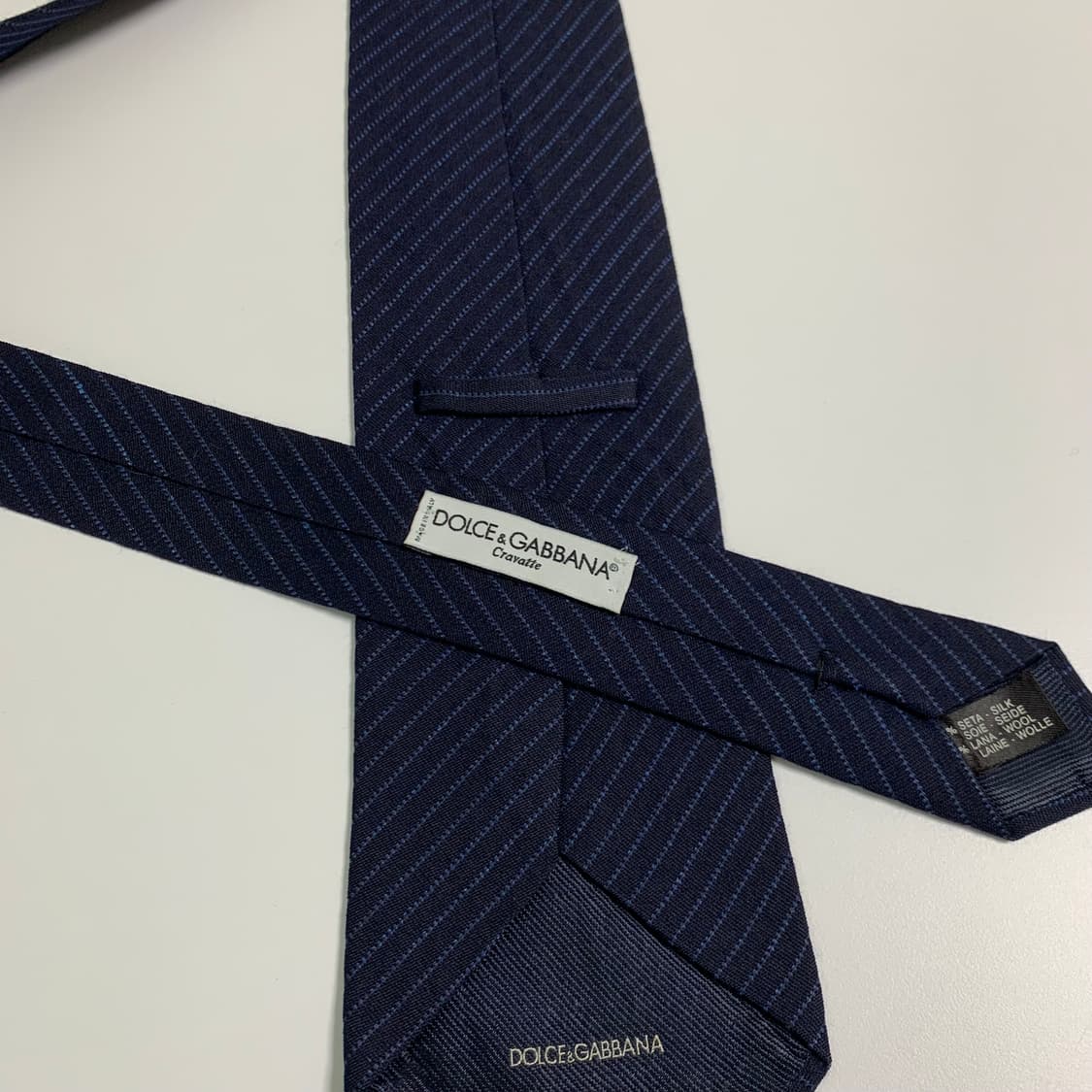 돌체앤가바나(D&G) 스트라이프 명품넥타이 혼방 신형라벨 A+ 클래식룩 상품이미지5