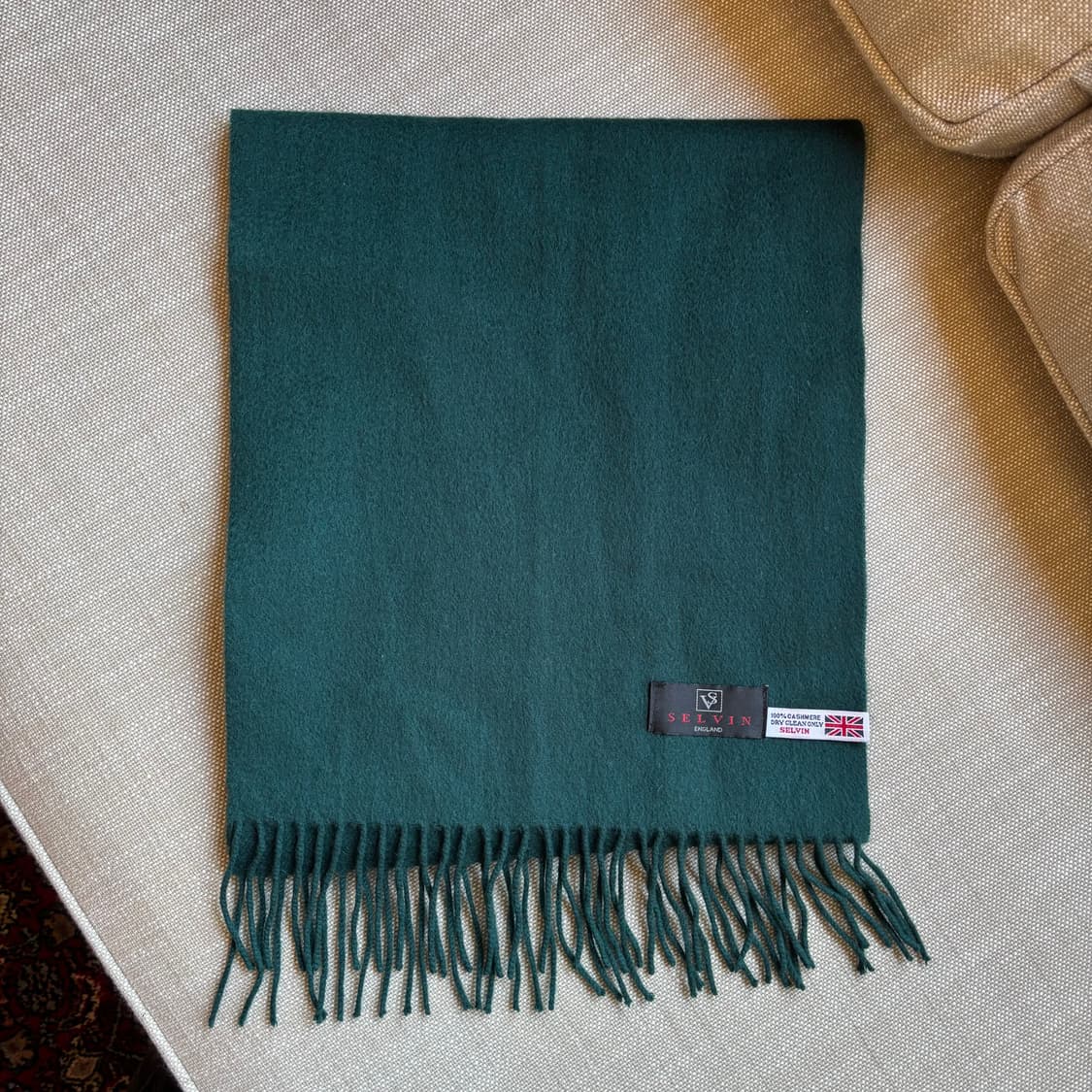 Selvin (셀빈) 영국산 100% 캐시미어 딥그린 머플러 상품이미지3
