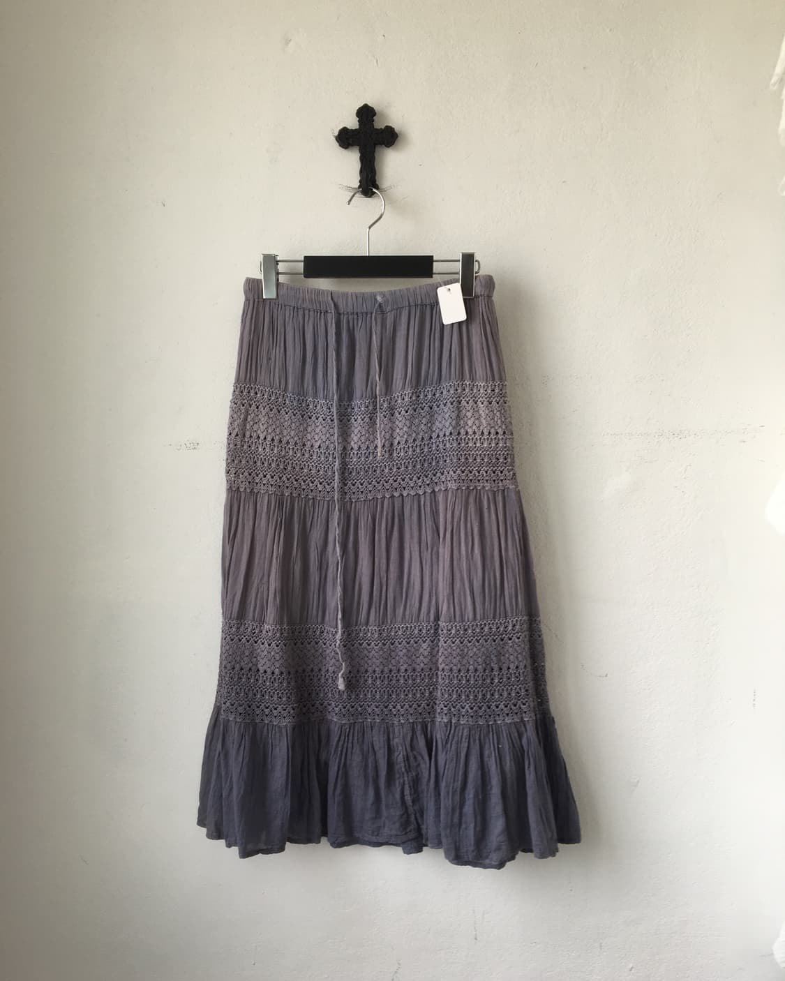 Crochet layer dyed long skirt 상품이미지1