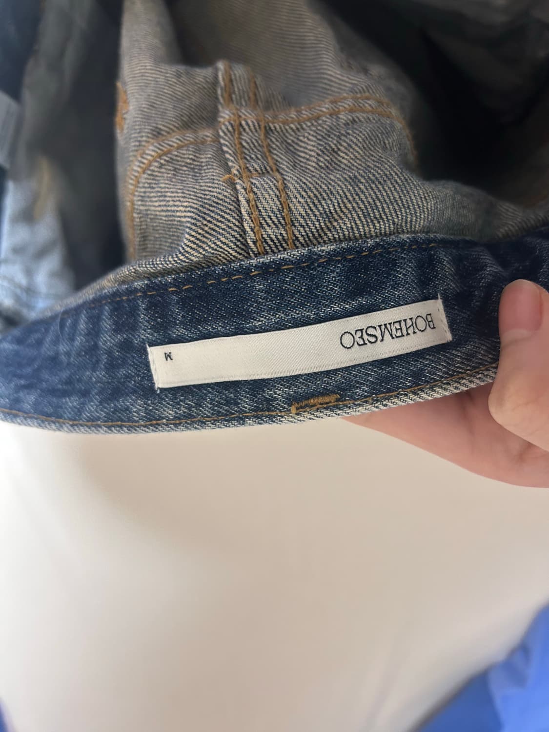 보헤미안서울 데님 반바지 상품이미지3