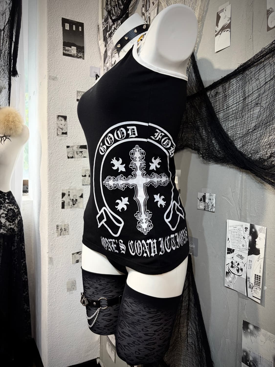 Y2K cross Printing ring Cross-back strap 상품이미지8