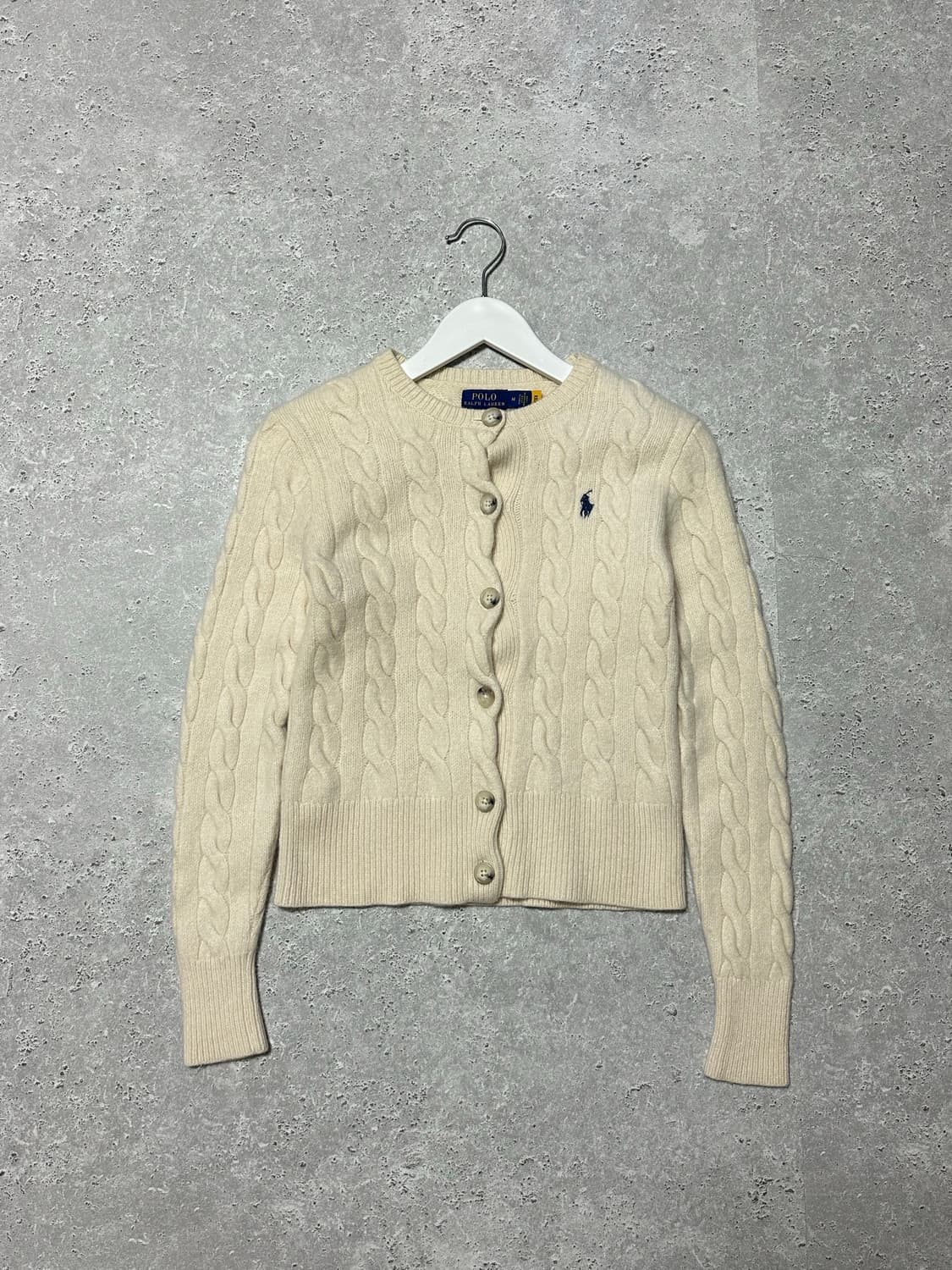 폴로 랄프로렌 울 캐시미어 꽈배기 니트 가디건 상품이미지1